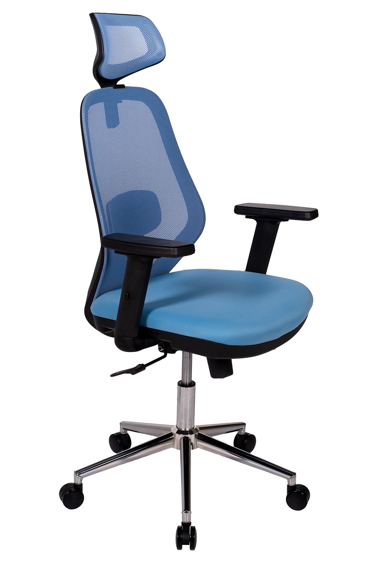 Ofisbazaar Dali Fileli Yönetici Koltuğu | Ergonomik Başlıklı Ofis Koltuğu Açık Mavi