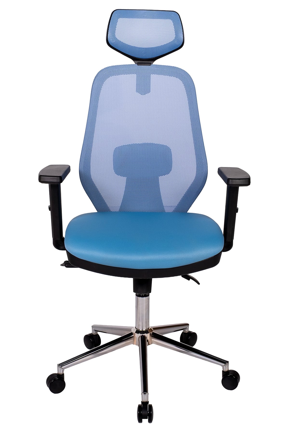 Ofisbazaar Dali Fileli Yönetici Koltuğu | Ergonomik Başlıklı Ofis Koltuğu Açık Mavi