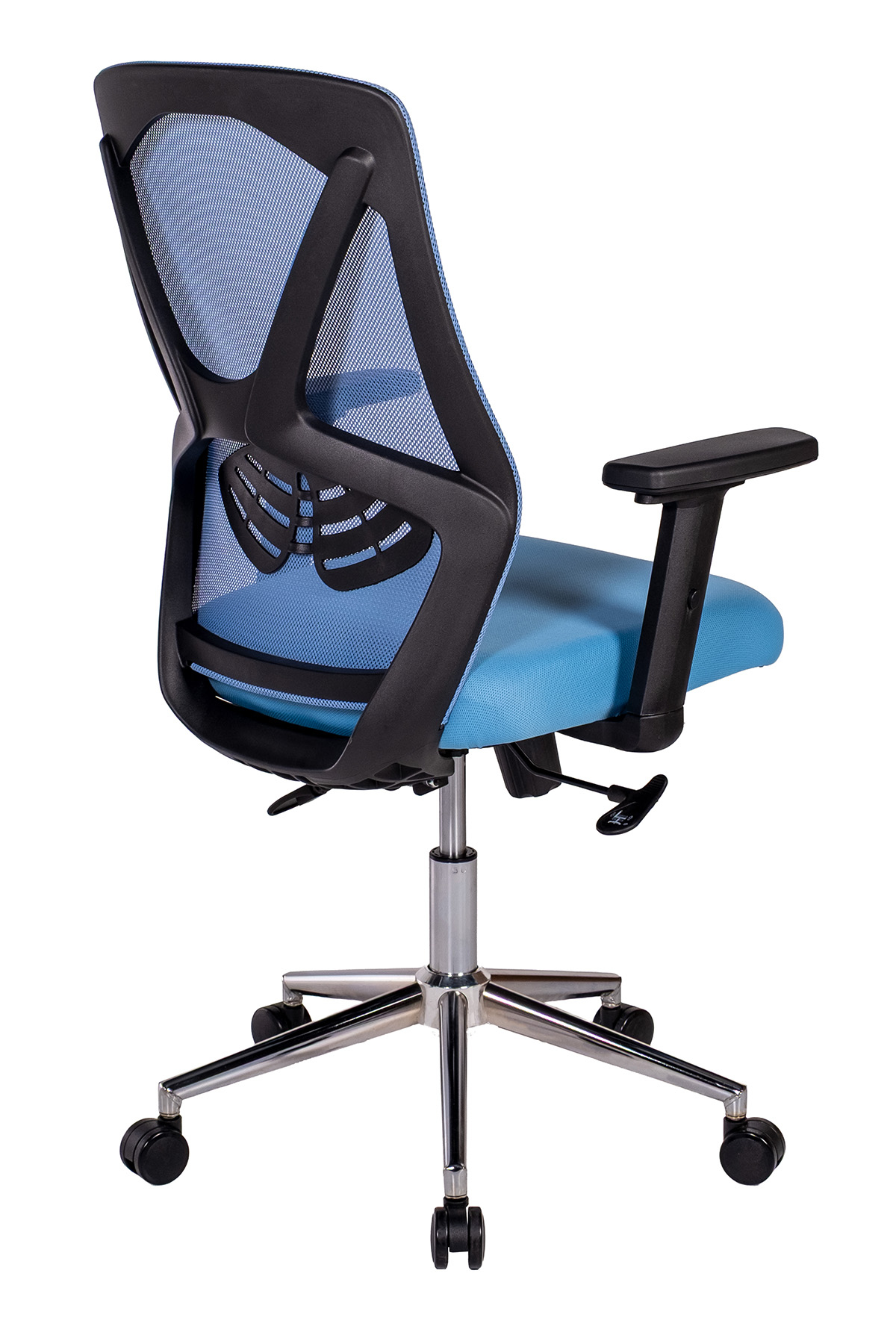 Ofisbazaar Dolphin Siyah Fileli Çalışma Koltuğu | Ergonomik Şef ve Toplantı Koltuğu Açık Mavi