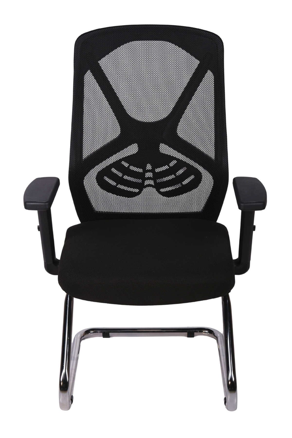 Ofisbazaar Dolphin Siyah Fileli Misafir Koltuğu | Ergonomik Toplantı ve Bekleme Koltuğu Siyah Fileli