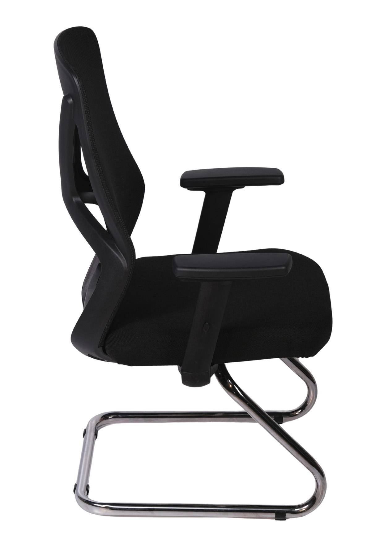 Ofisbazaar Dolphin Siyah Fileli Misafir Koltuğu | Ergonomik Toplantı ve Bekleme Koltuğu Siyah Fileli