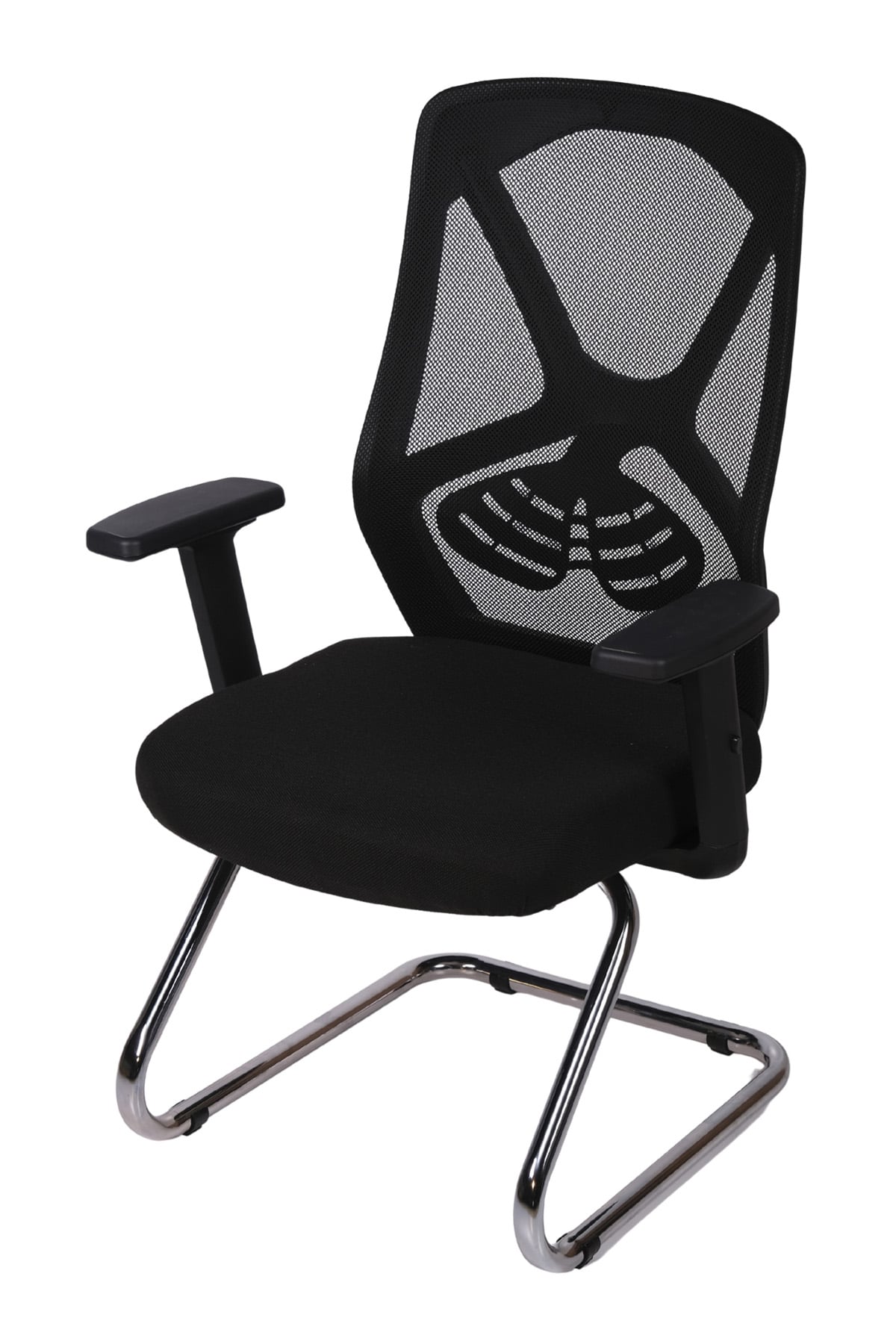 Ofisbazaar Dolphin Siyah Fileli Misafir Koltuğu | Ergonomik Toplantı ve Bekleme Koltuğu Siyah Fileli