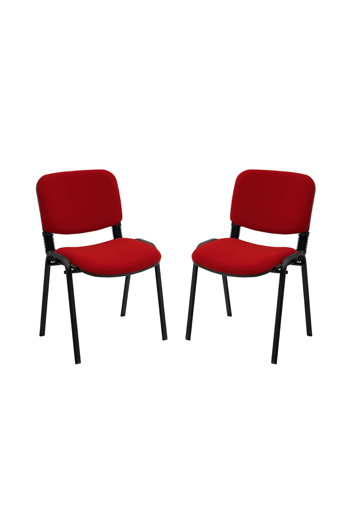 Ofisbazaar Form Kırmızı Misafir Sandalyesi 2'li Set | Metal Ayaklı Ergonomik Bekleme ve Toplantı Sandalyesi Kırmızı