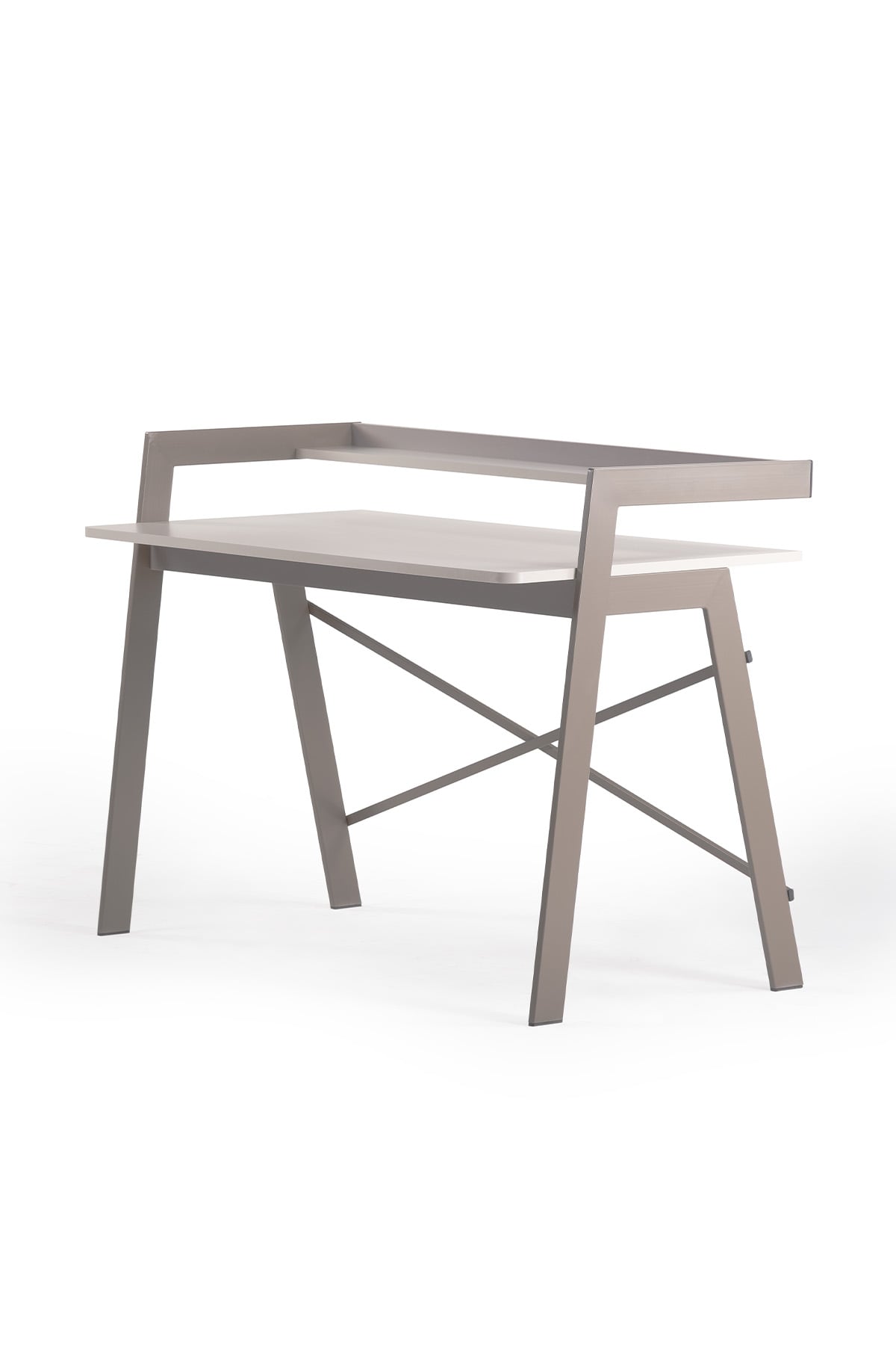 Ofisbazaar Home Desk 120x60 cm – Üst Raflı Metal Ayaklı Çalışma Masası