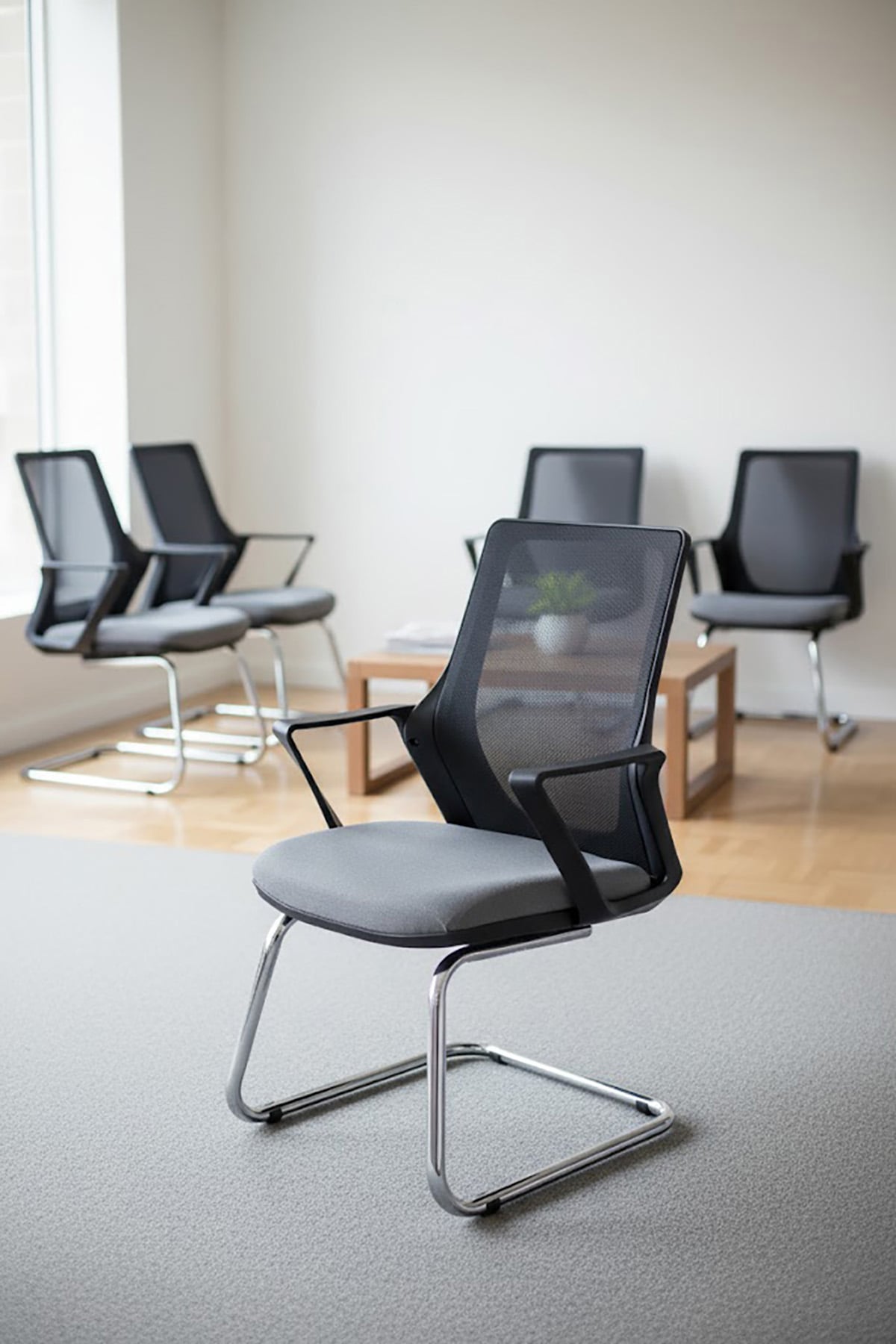 Ofisbazaar Lizz Gri Fileli Bekleme Koltuğu | Ergonomik Ofis ve Ev Koltuğu Gri