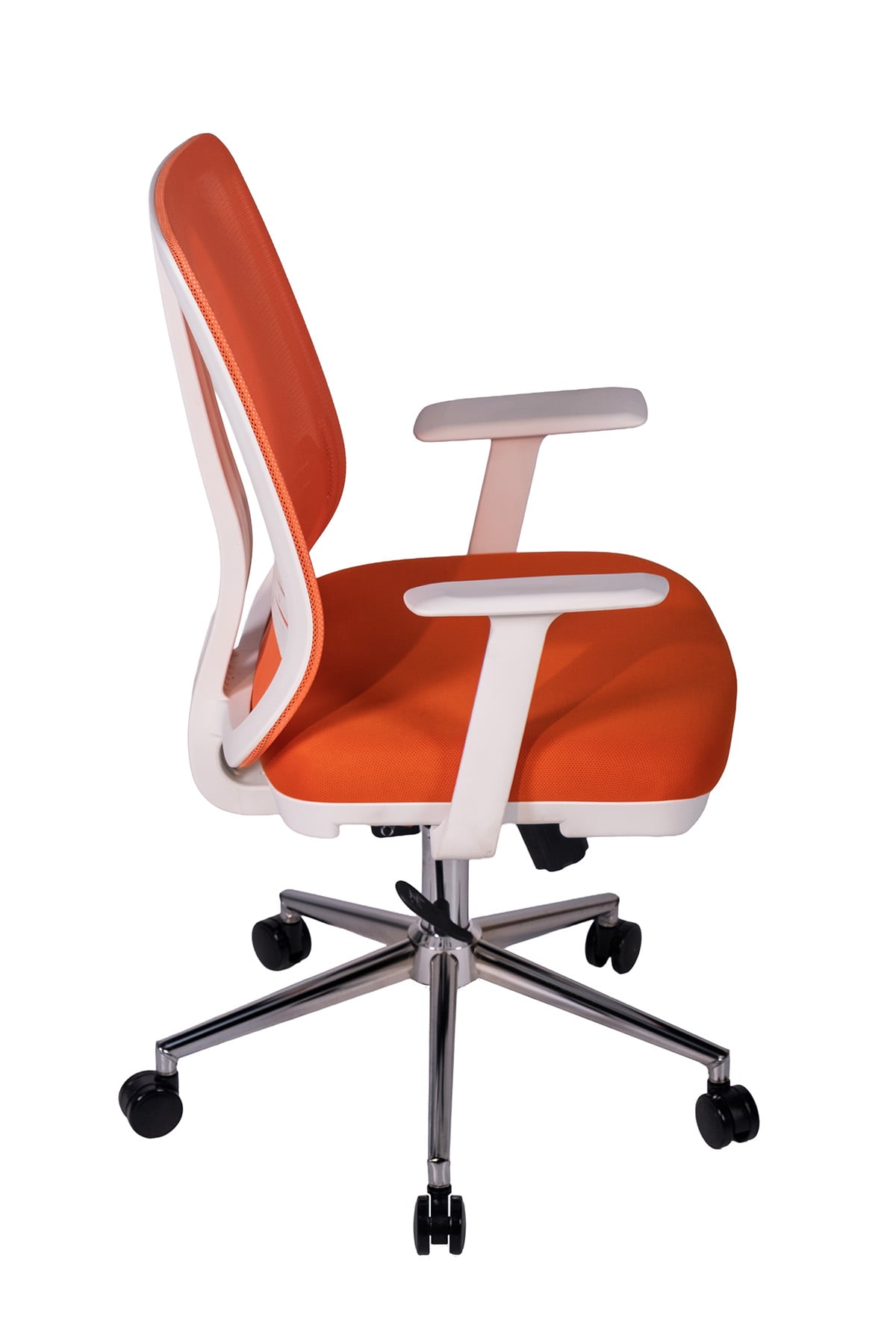 Ofisbazaar UP Beyaz Fileli Çalışma Koltuğu | Ergonomik Şef ve Toplantı Koltuğu Turuncu
