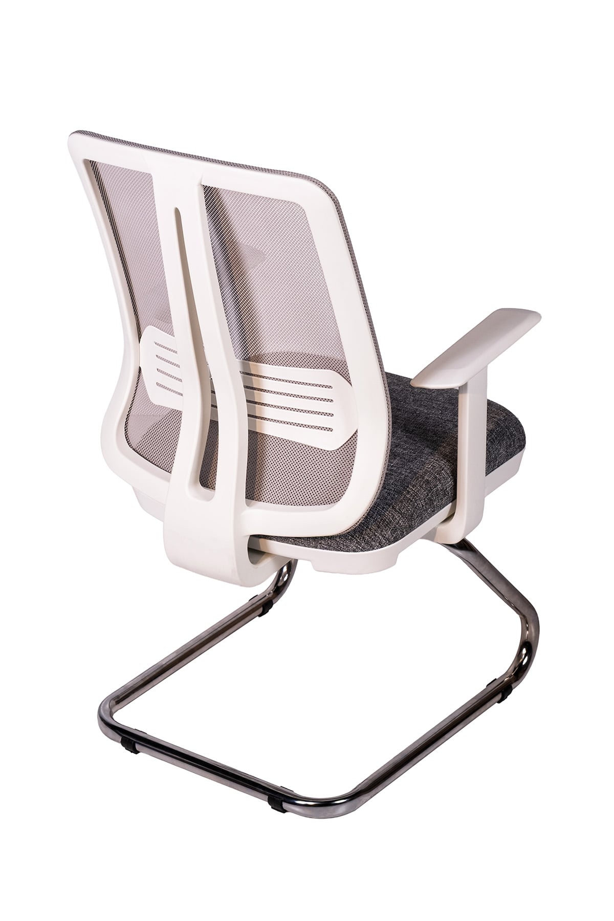 Ofisbazaar UP Beyaz Fileli Misafir Koltuğu | Ergonomik Toplantı ve Bekleme Koltuğu Desenli Gri