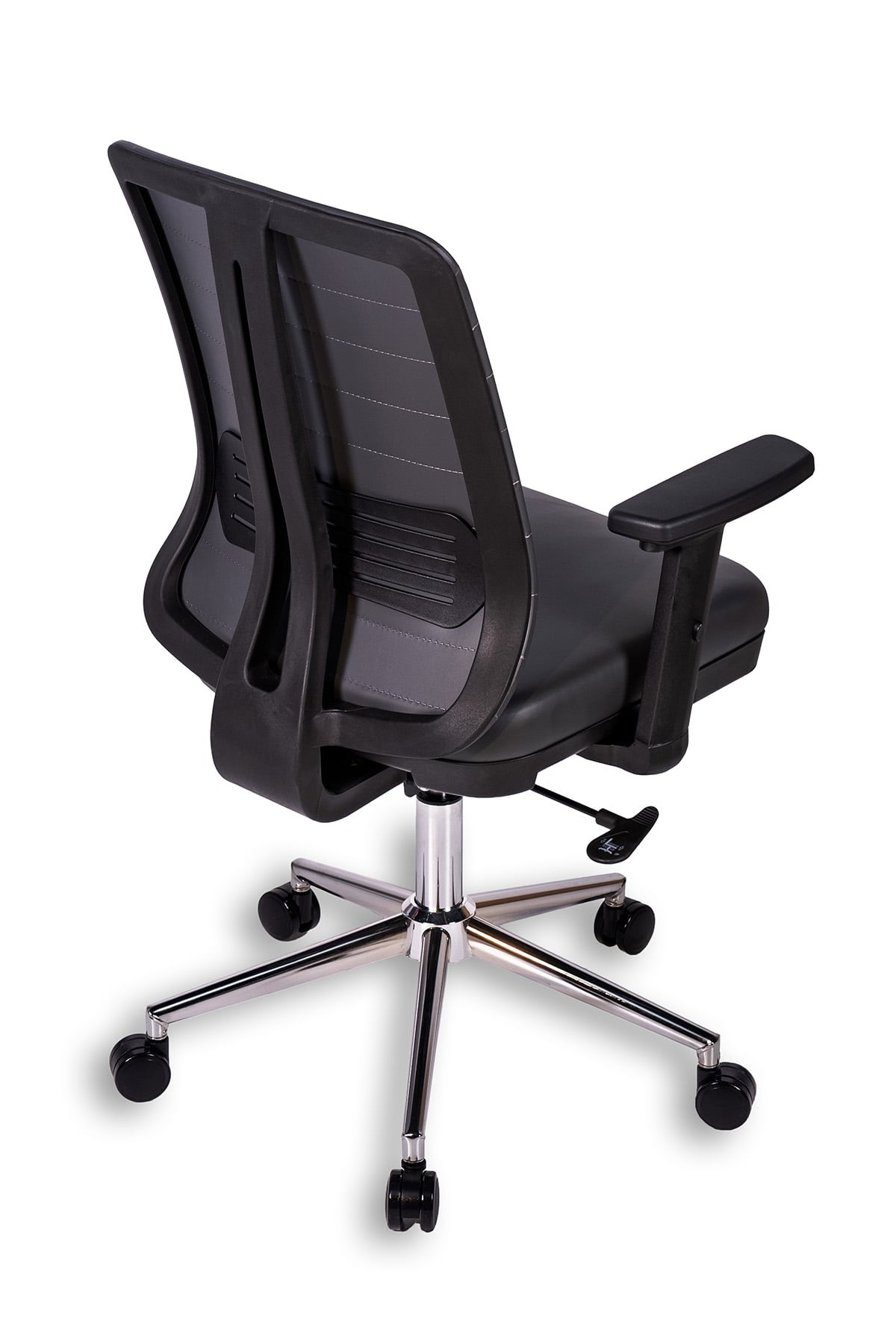 Ofisbazaar UP Deri Çalışma Koltuğu | Ergonomik Şef ve Toplantı Koltuğu Martin 06- Gri Deri