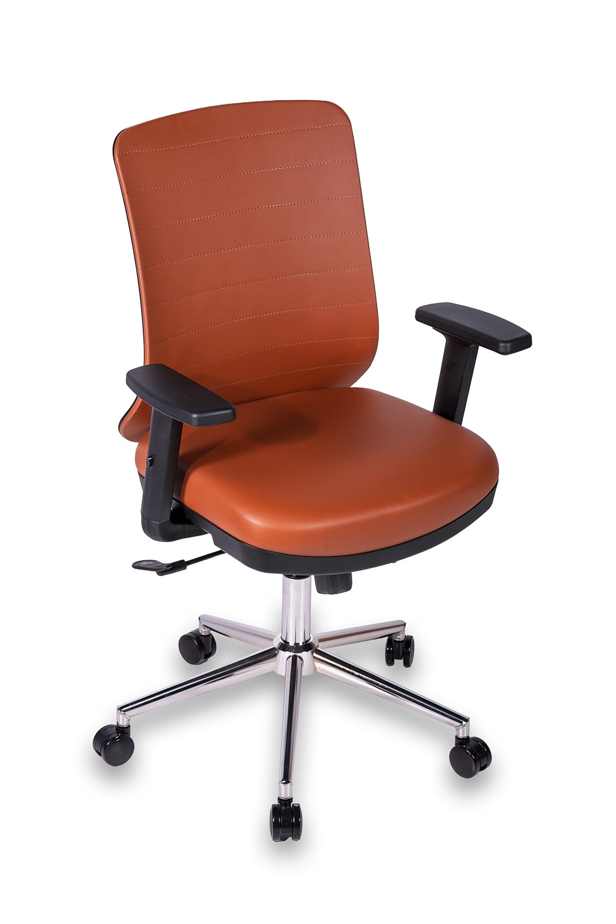 Ofisbazaar UP Deri Çalışma Koltuğu | Ergonomik Şef ve Toplantı Koltuğu Martin09 Kahverengi Deri