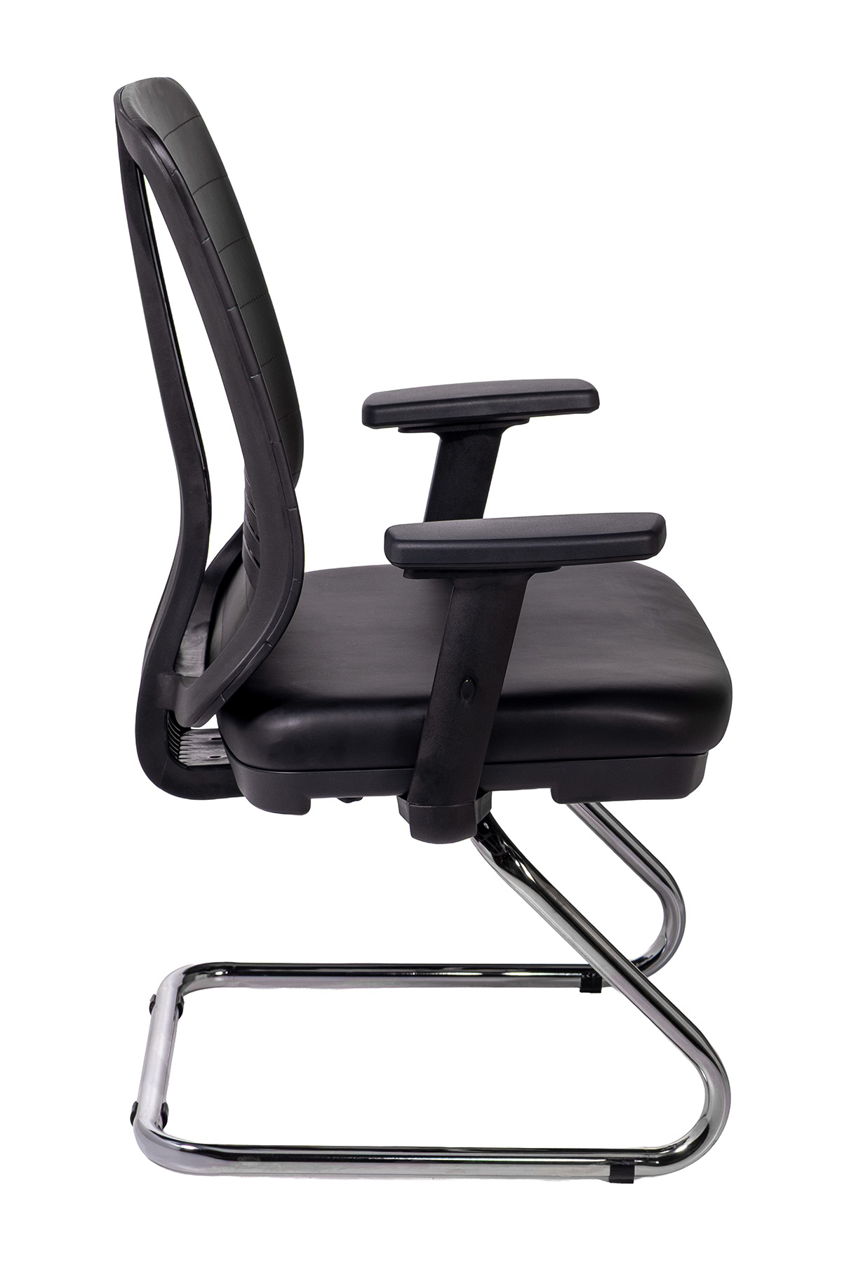 Ofisbazaar UP Deri Misafir Koltuğu | Ergonomik Toplantı ve Bekleme Koltuğu Martin 01- Siyah Deri