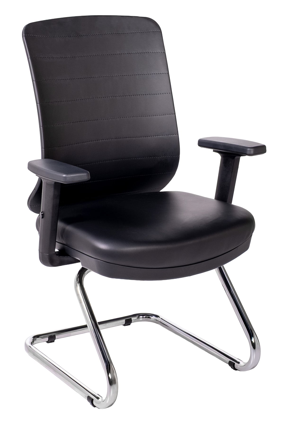 Ofisbazaar UP Deri Misafir Koltuğu | Ergonomik Toplantı ve Bekleme Koltuğu Martin 01- Siyah Deri