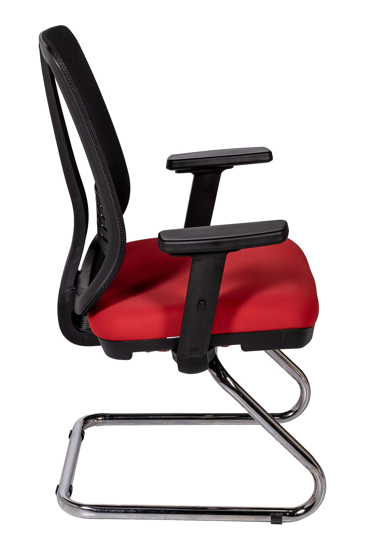 Ofisbazaar UP Fileli Misafir Koltuğu | Ergonomik Toplantı ve Bekleme Koltuğu Siyah Fileli/ Kırmızı 
