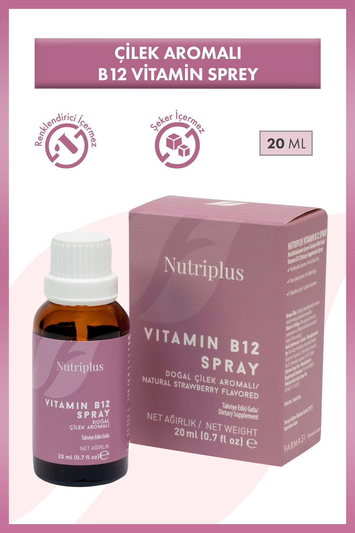 Nutriplus Vitamin B12 Sprey Çilek Aromalı 20 ml