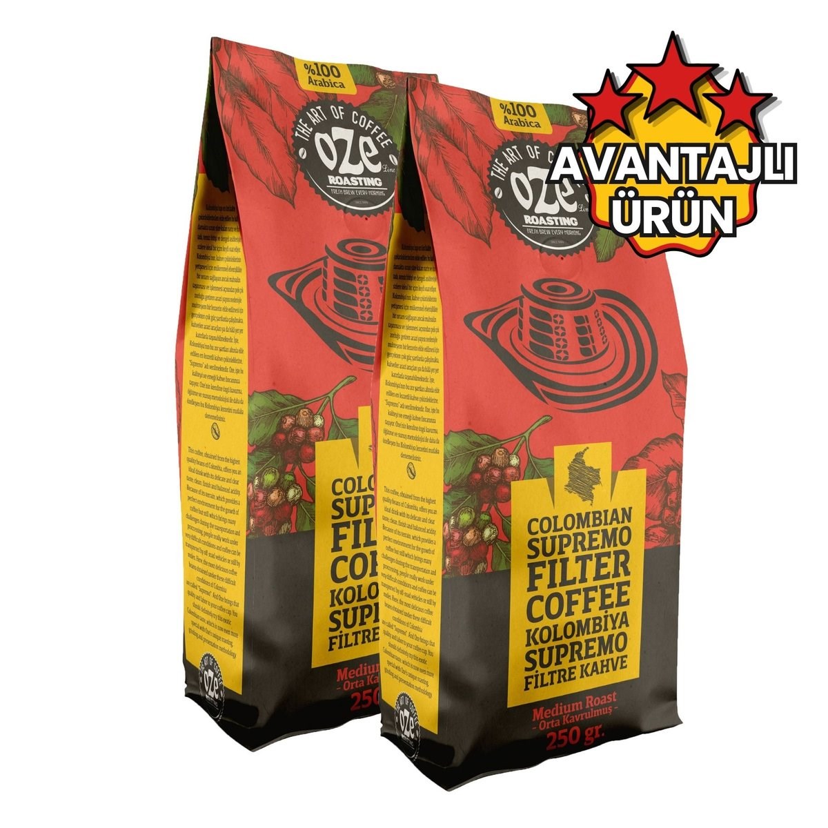 Colombian Supremo Filtre Kahve 2 x 250 g-Yöresel Kahveler