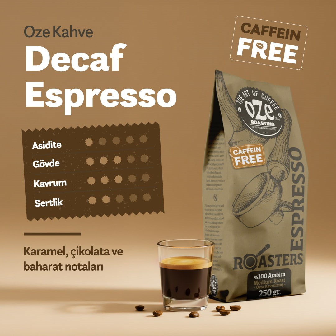 Decaf Espresso Kahve 250 g-Kafeinsiz (Decaf) Kahveler