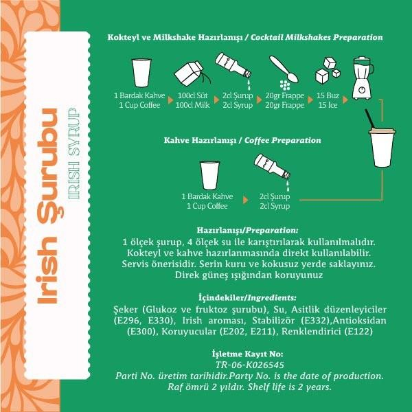 Irish Cream Şurubu 6'lı 75CL