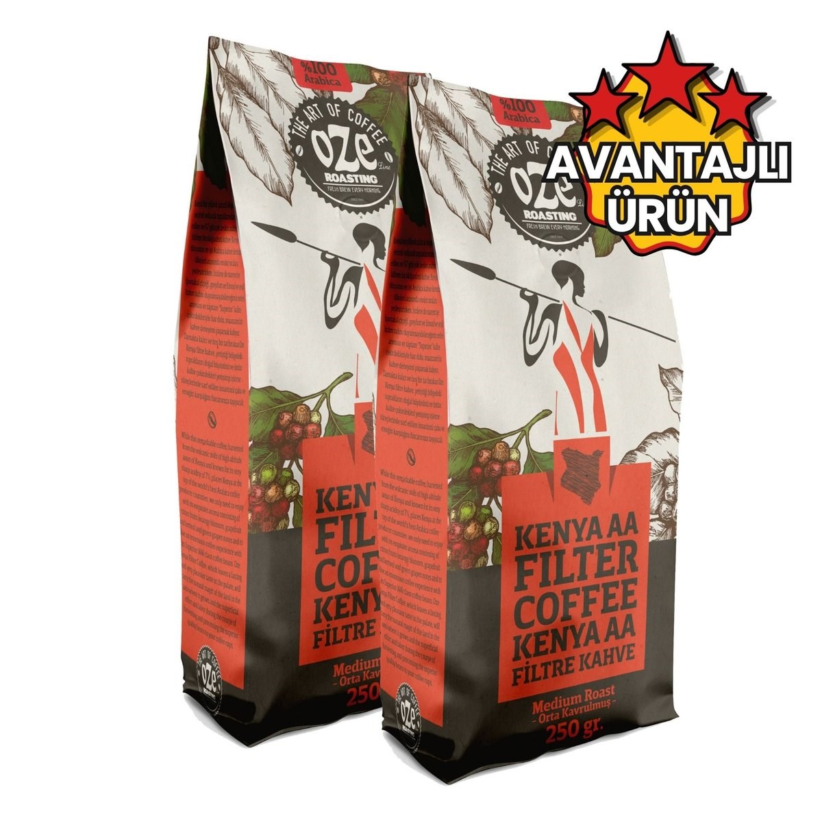 Kenya AA Filtre Kahve 2 x 250 g-Yöresel Kahveler