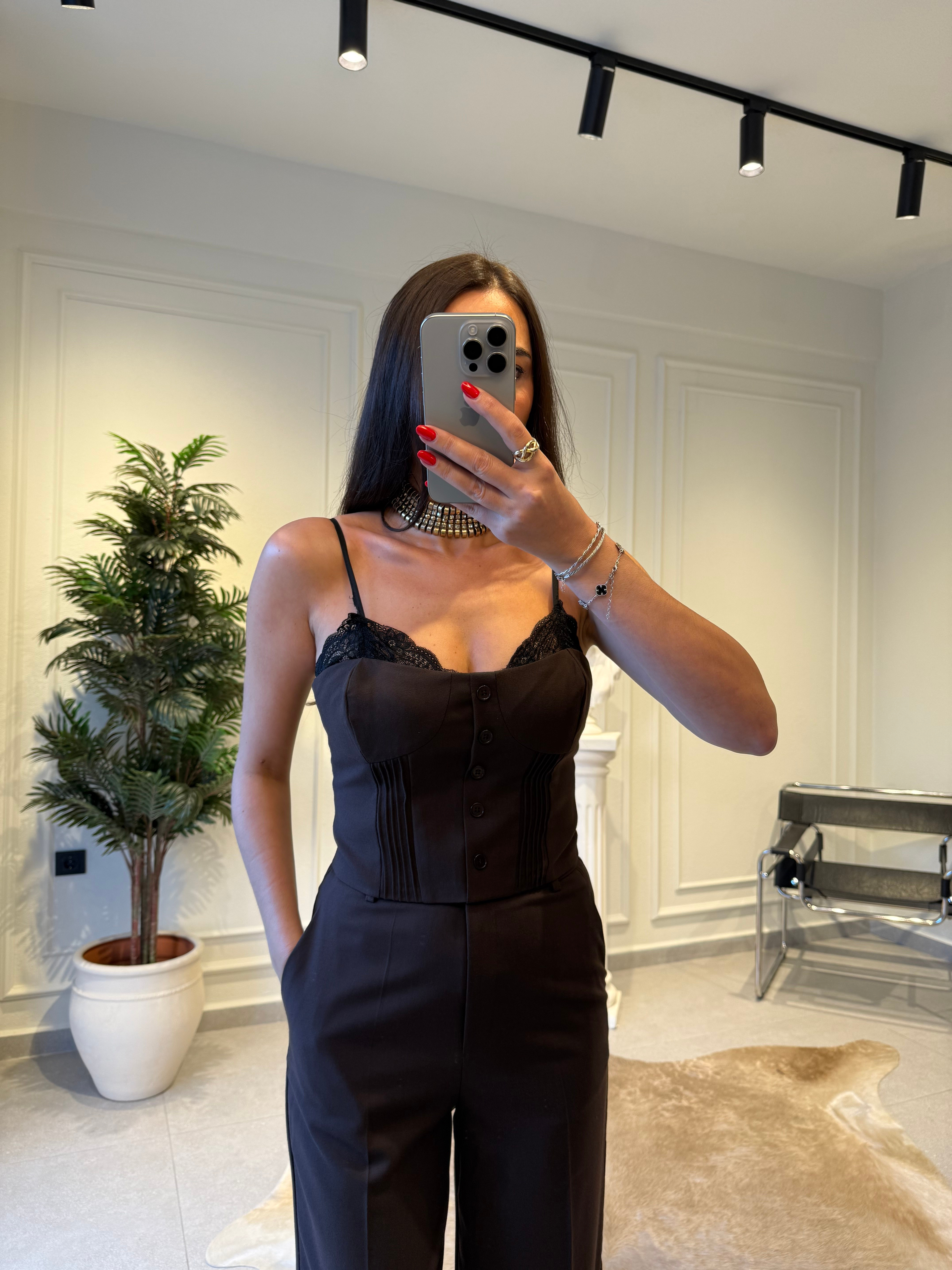 Acı Kahve Dantel Detaylı Büstiyer