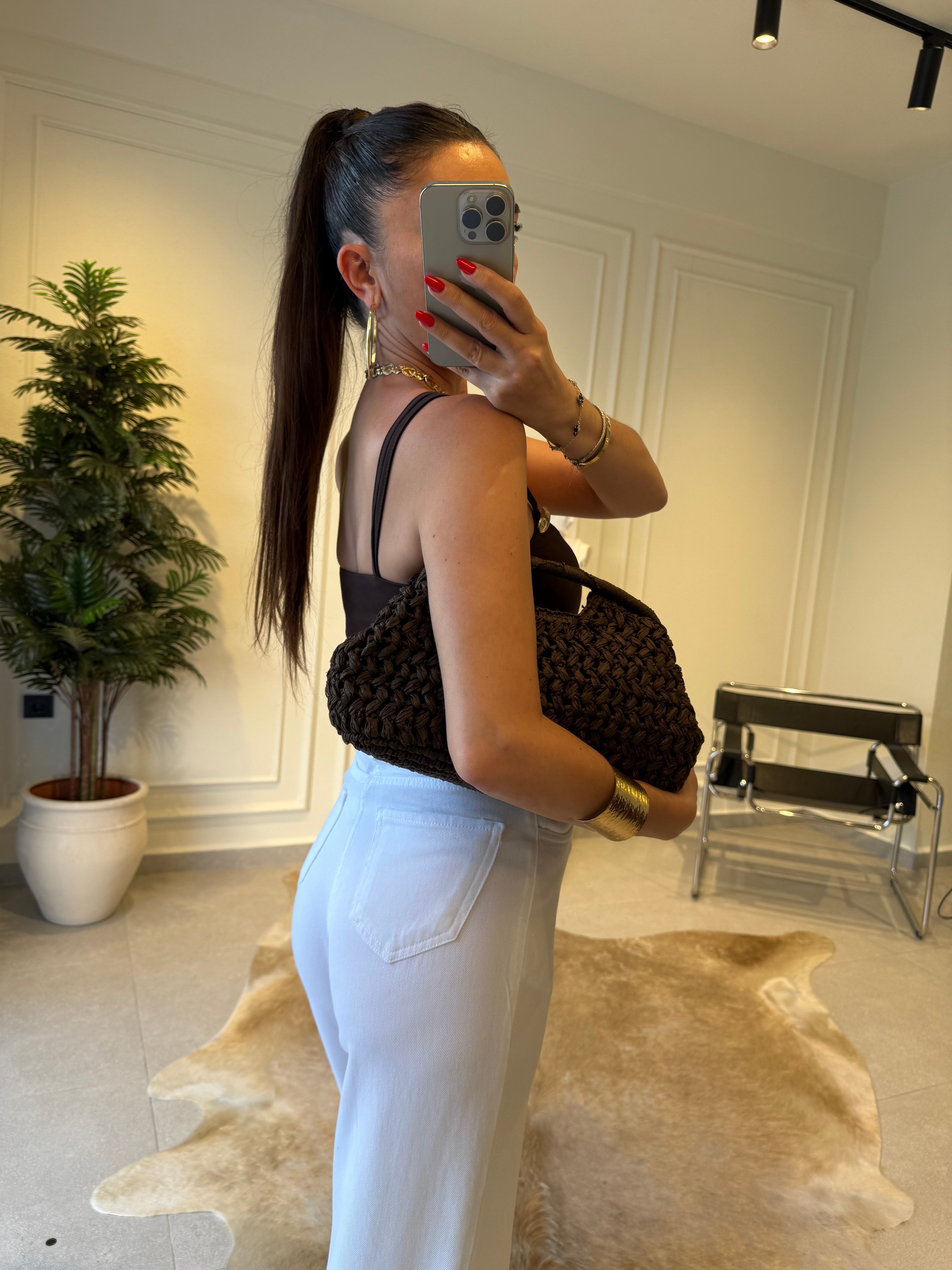 Acı Kahve Salyangoz Aksesuarlı Bodysuit