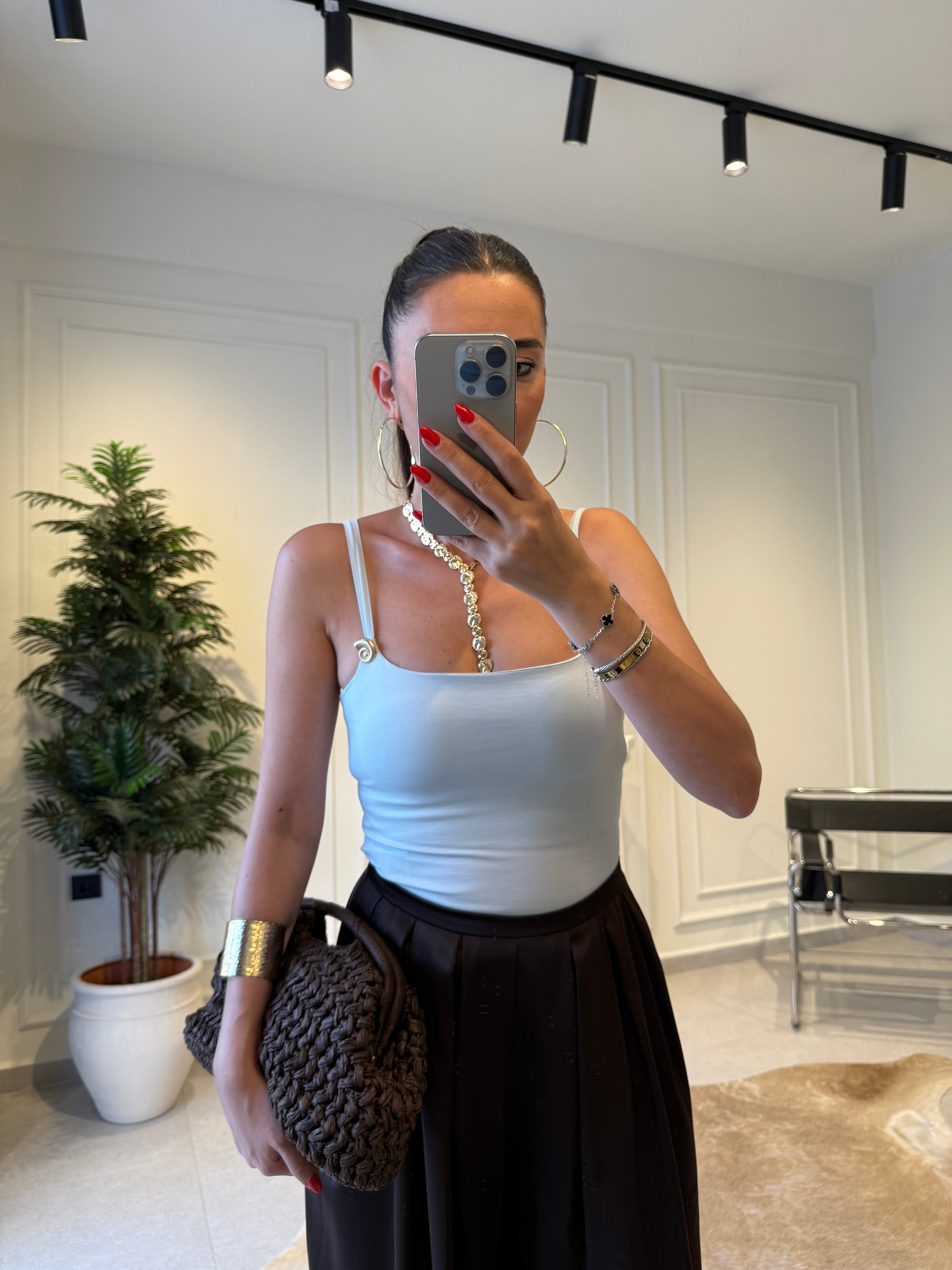 Açık Mavi Salyangoz Aksesuarlı Bodysuit