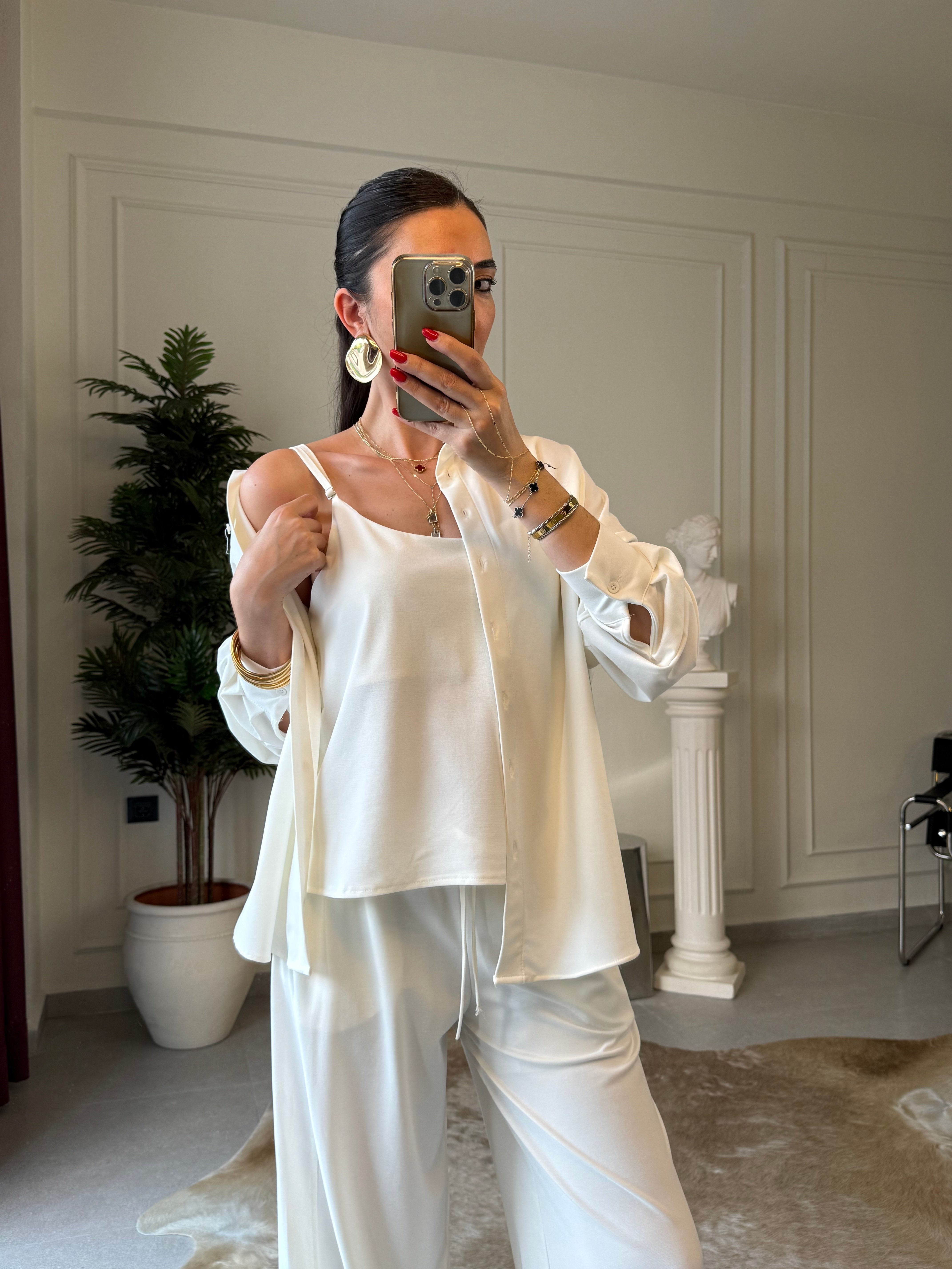 Beyaz Örme Modal Üçlü Takım 