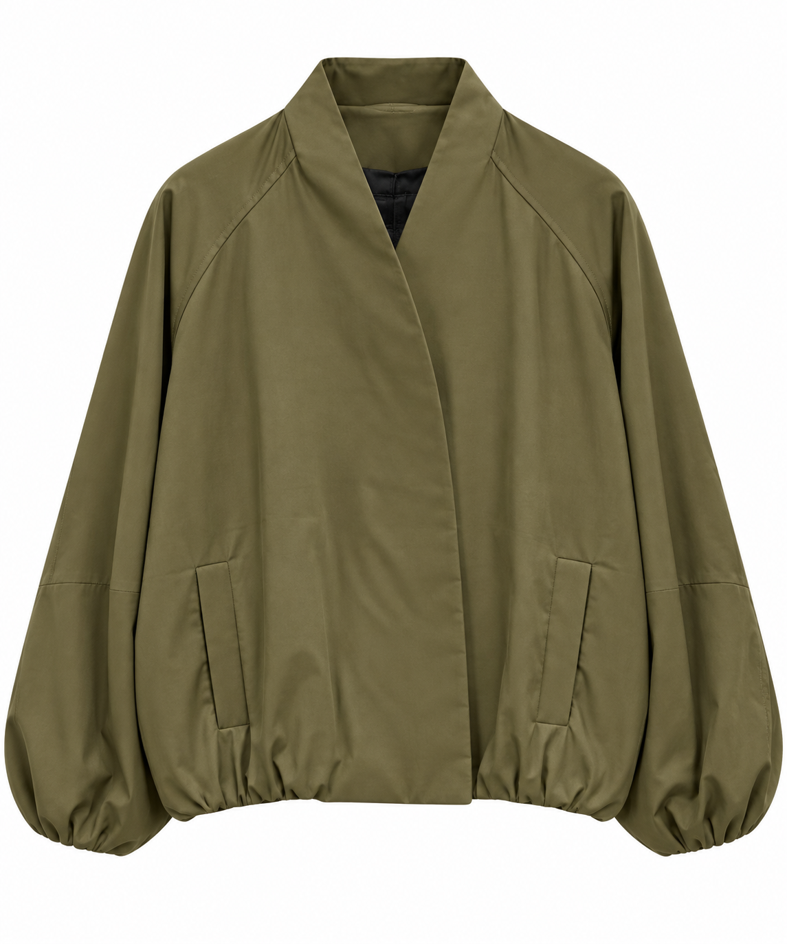 Haki Kruvaze Yaka Bomber Ceket