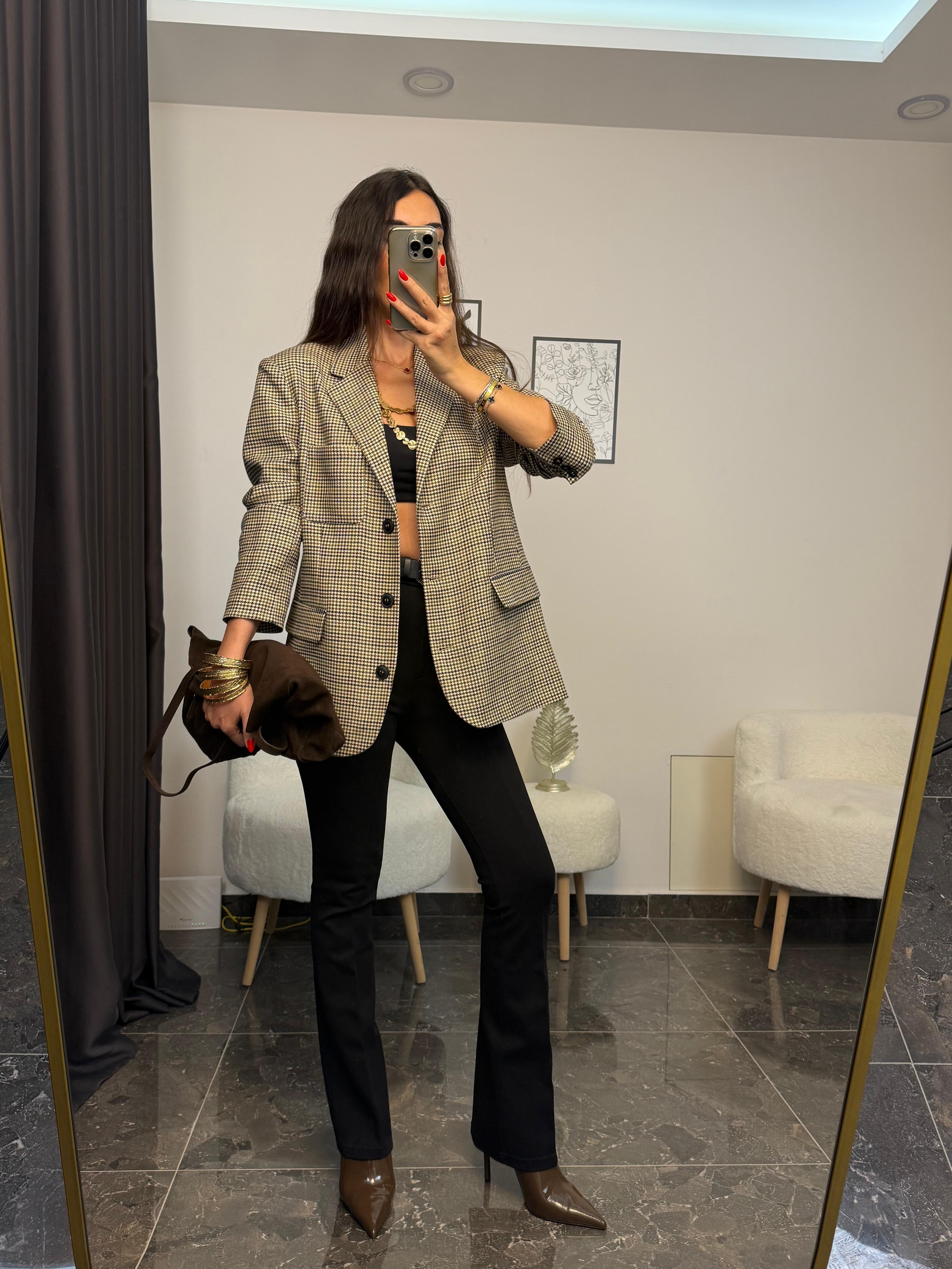 KAZAYAĞI DESENLİ BLAZER