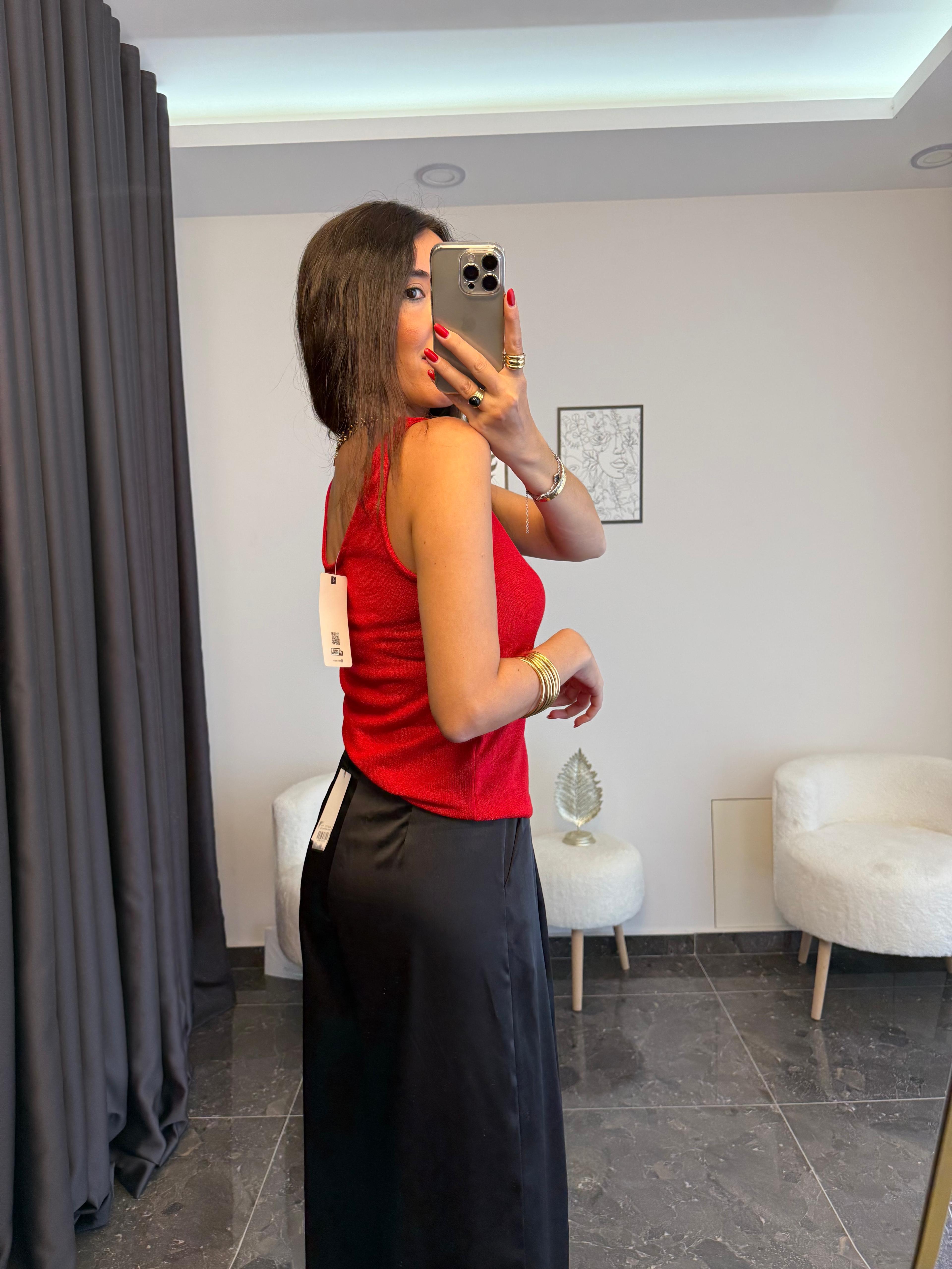 Kırmızı Basic Triko Atlet