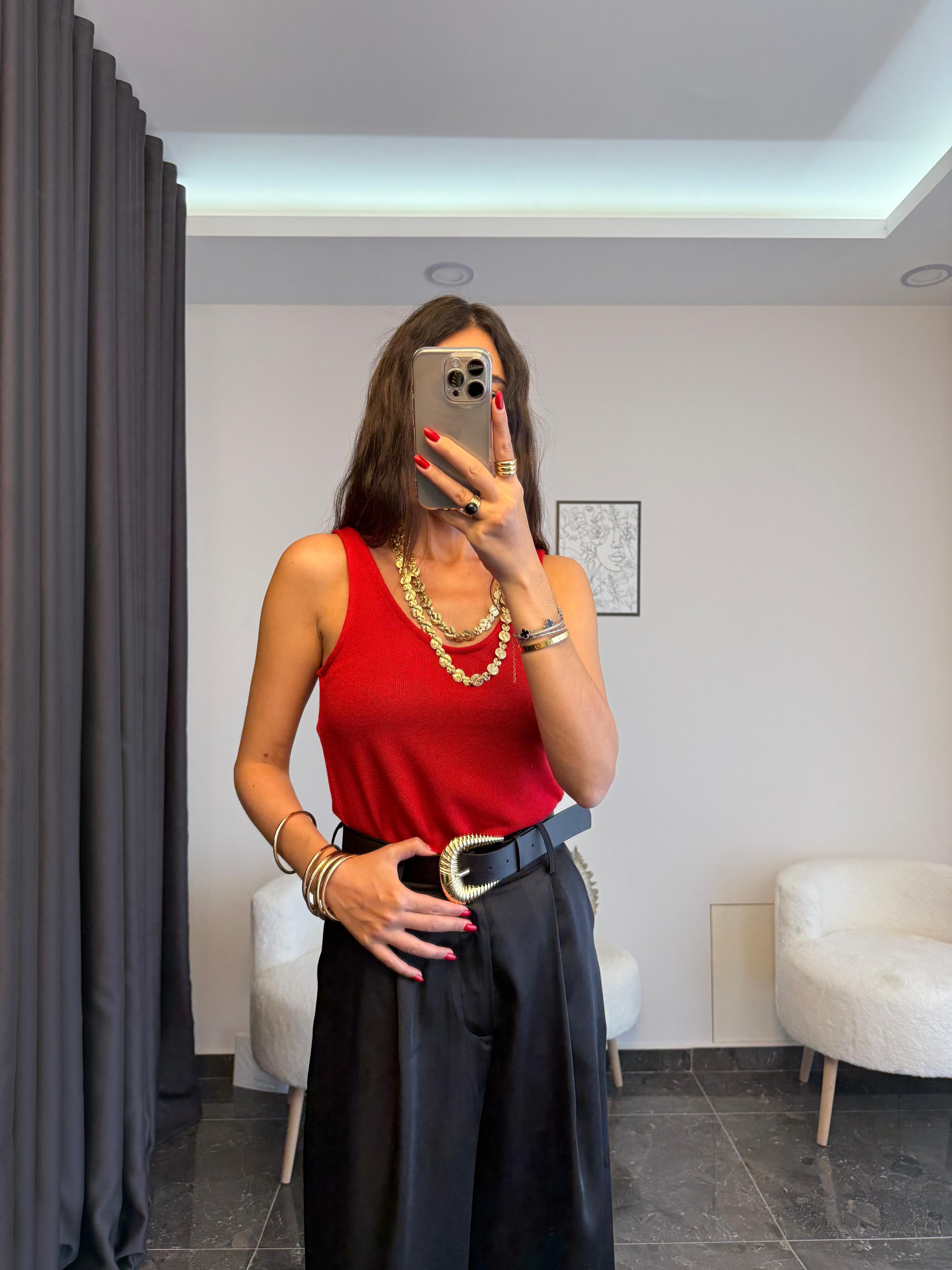 Kırmızı Basic Triko Atlet