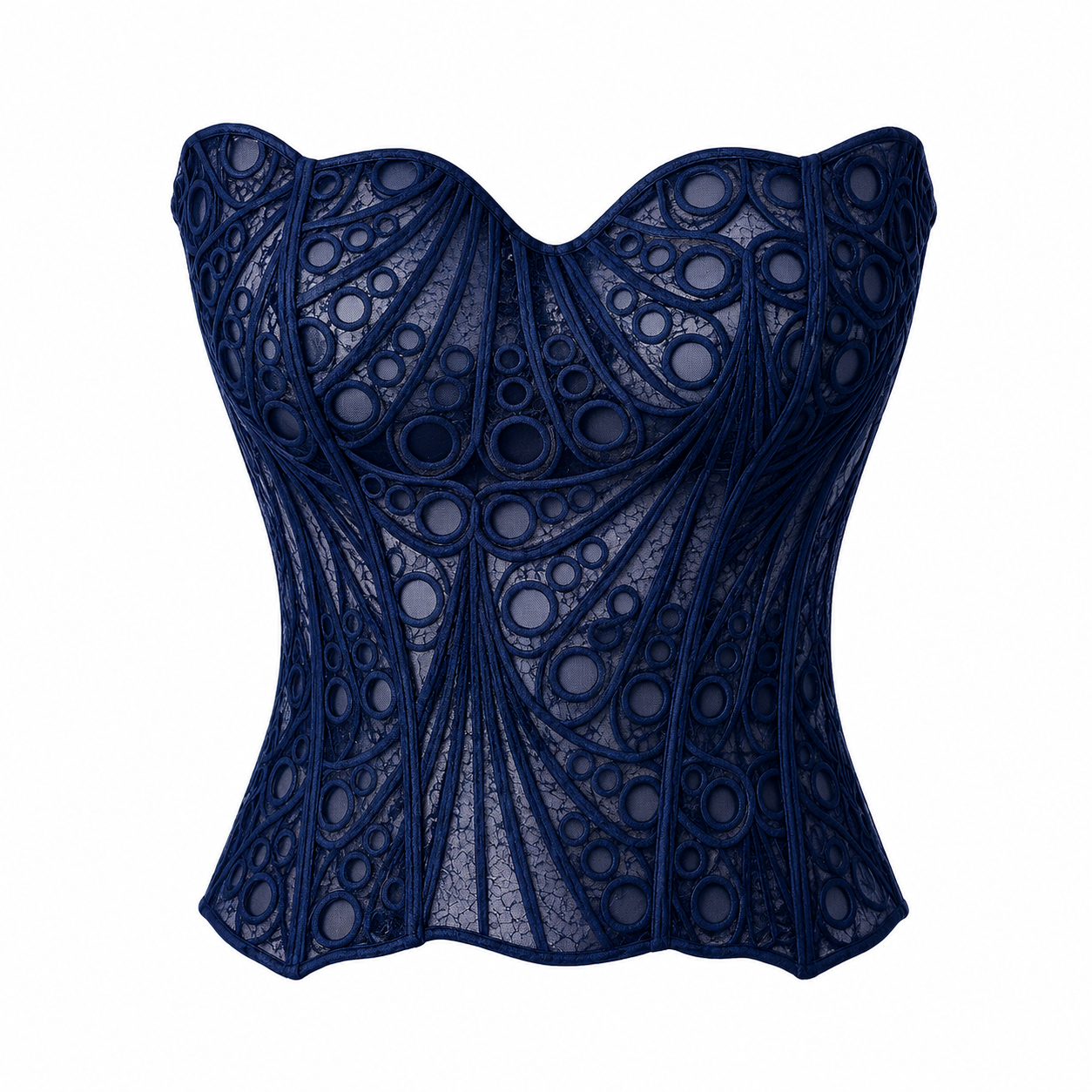 Larcivert Transparan Korse Bluz