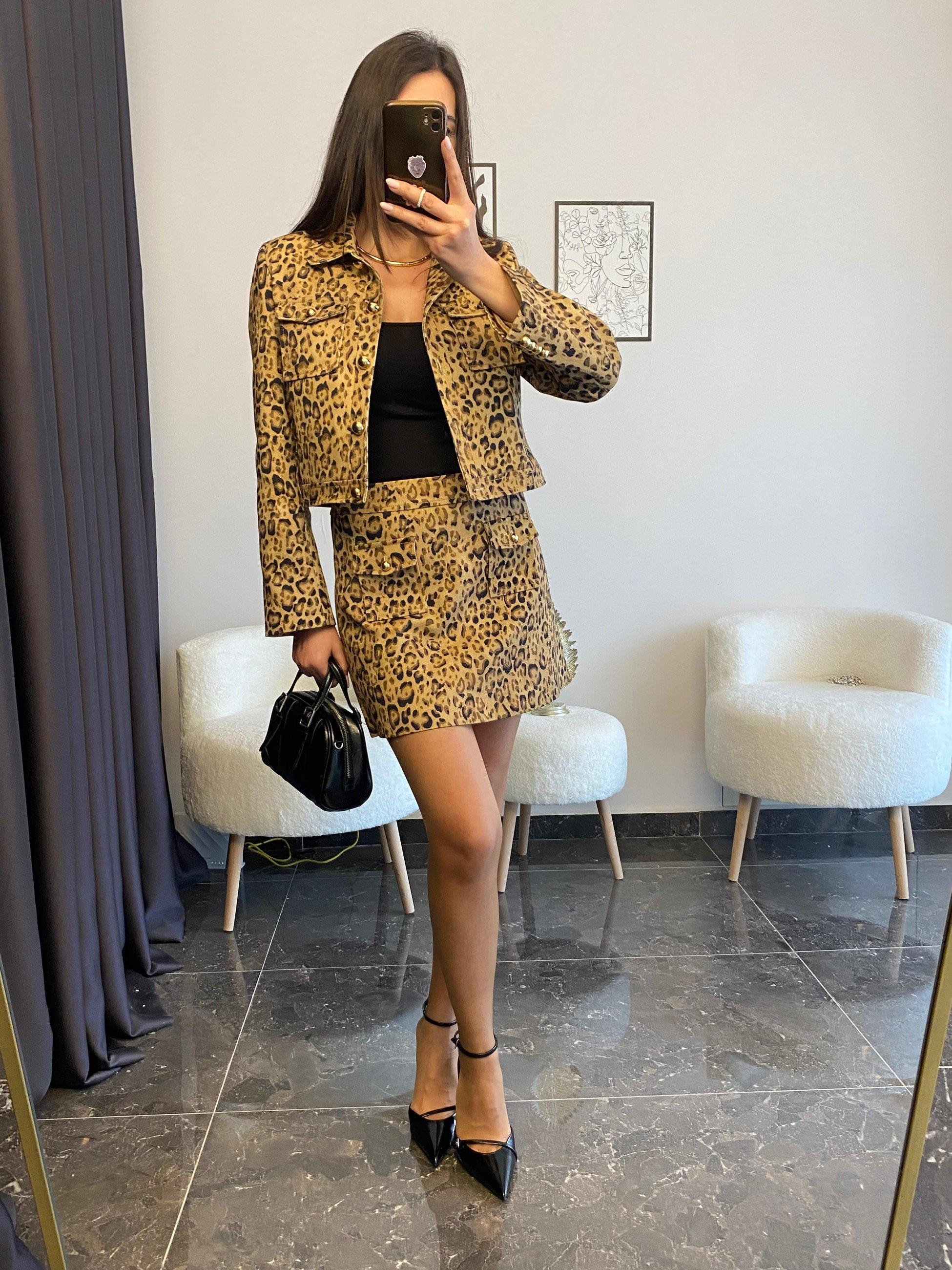 leopar desenli takım