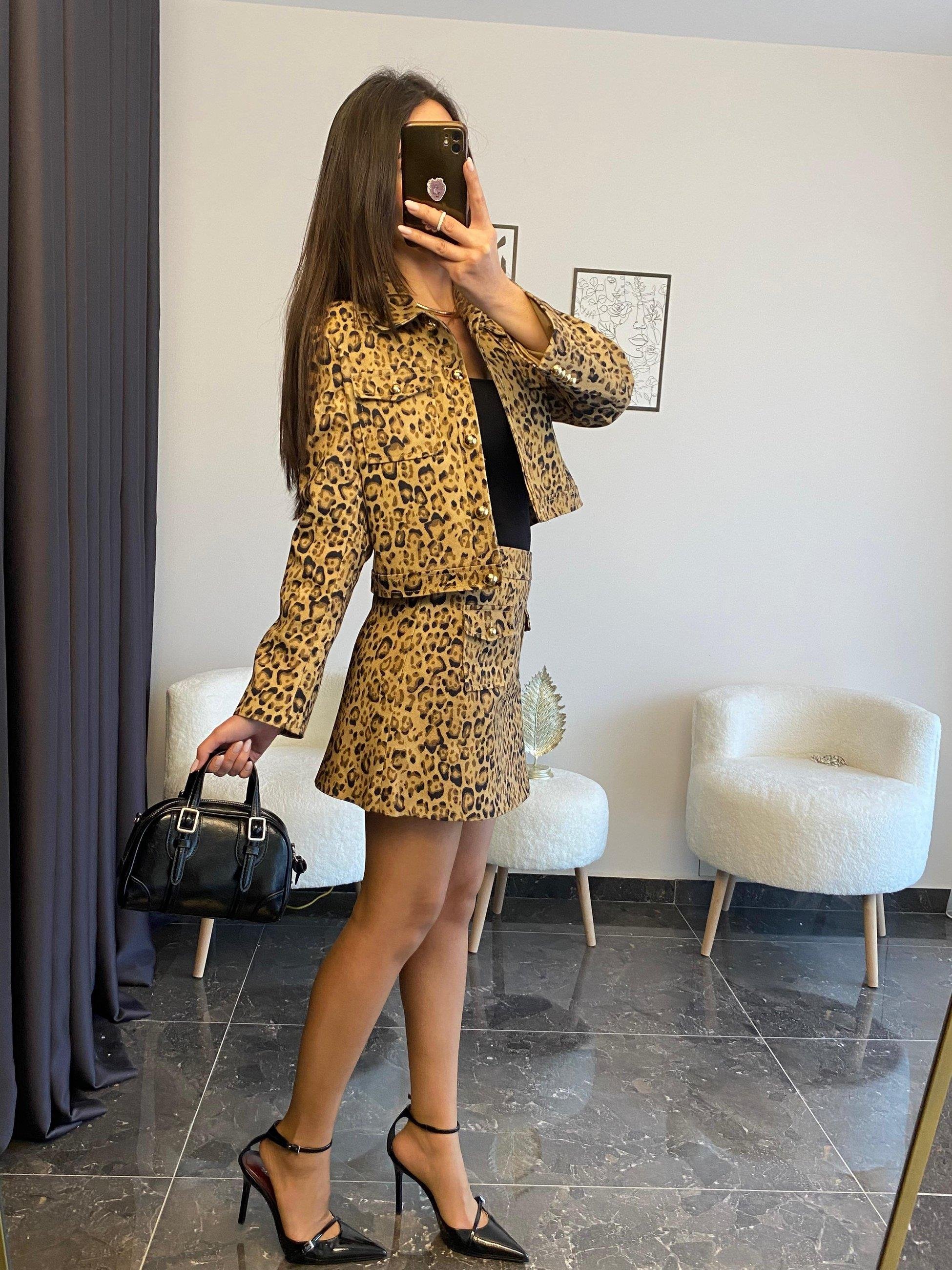 leopar desenli takım