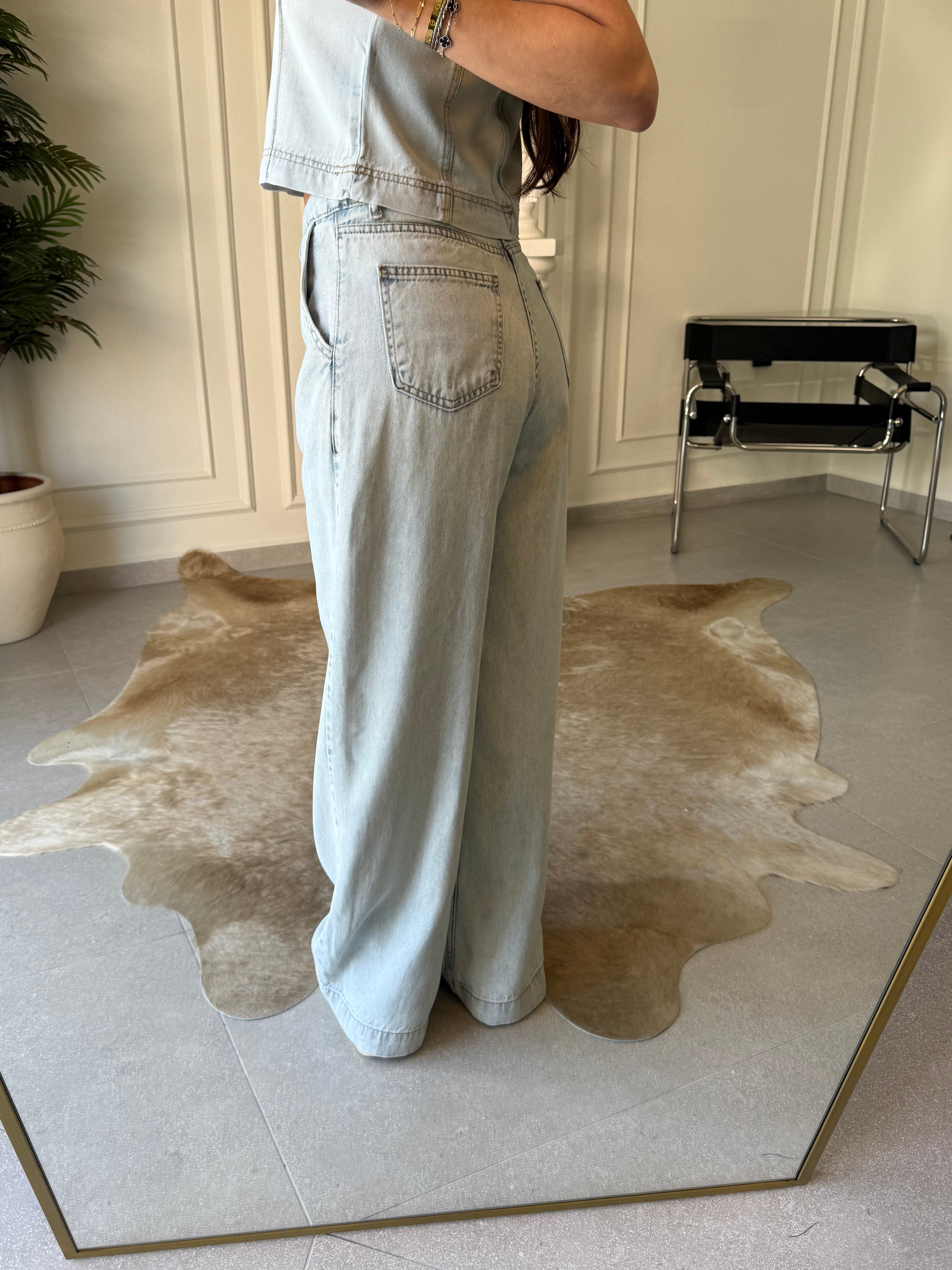 Mavi Tensel Denim Takım