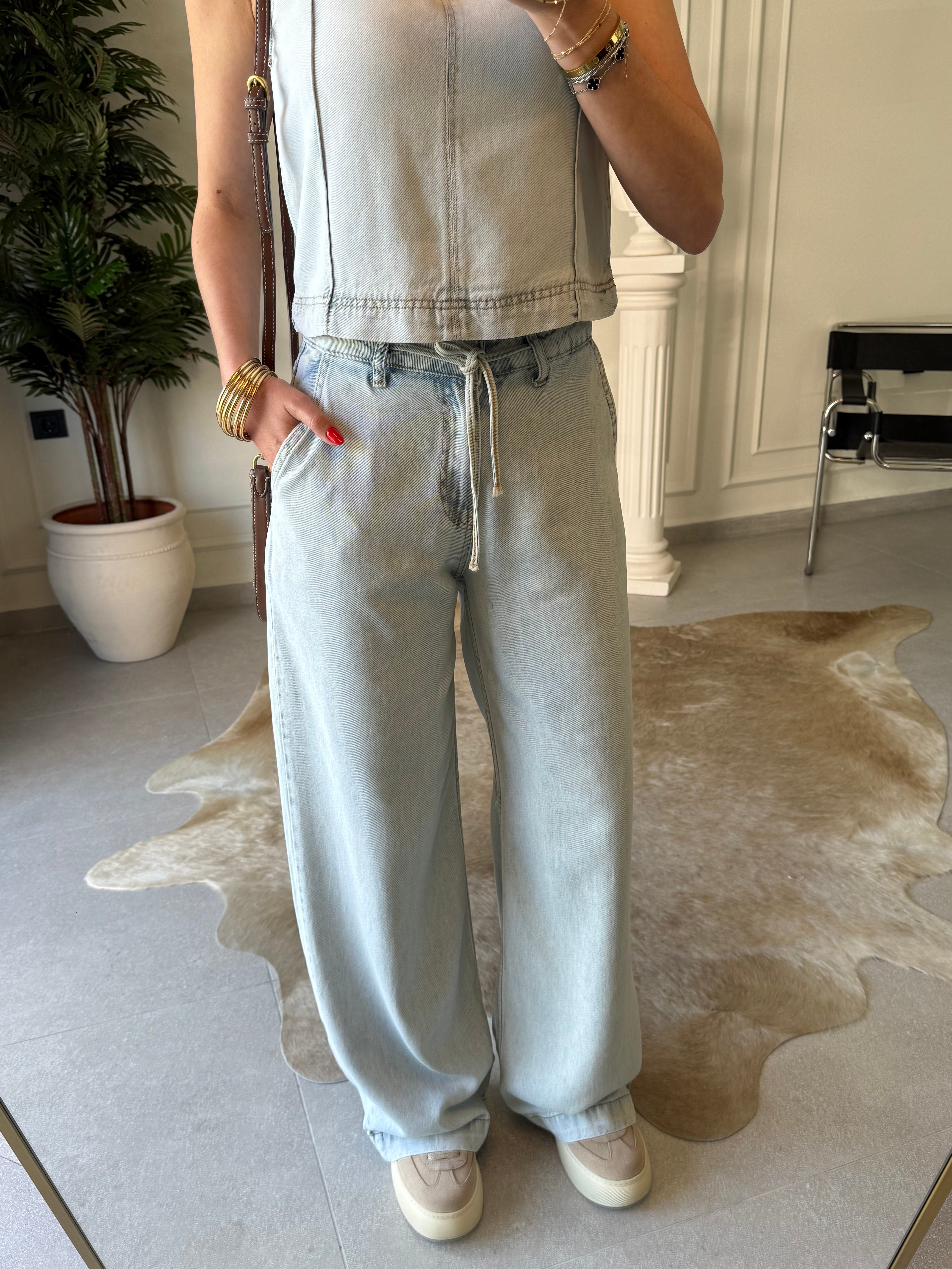 Mavi Tensel Denim Takım