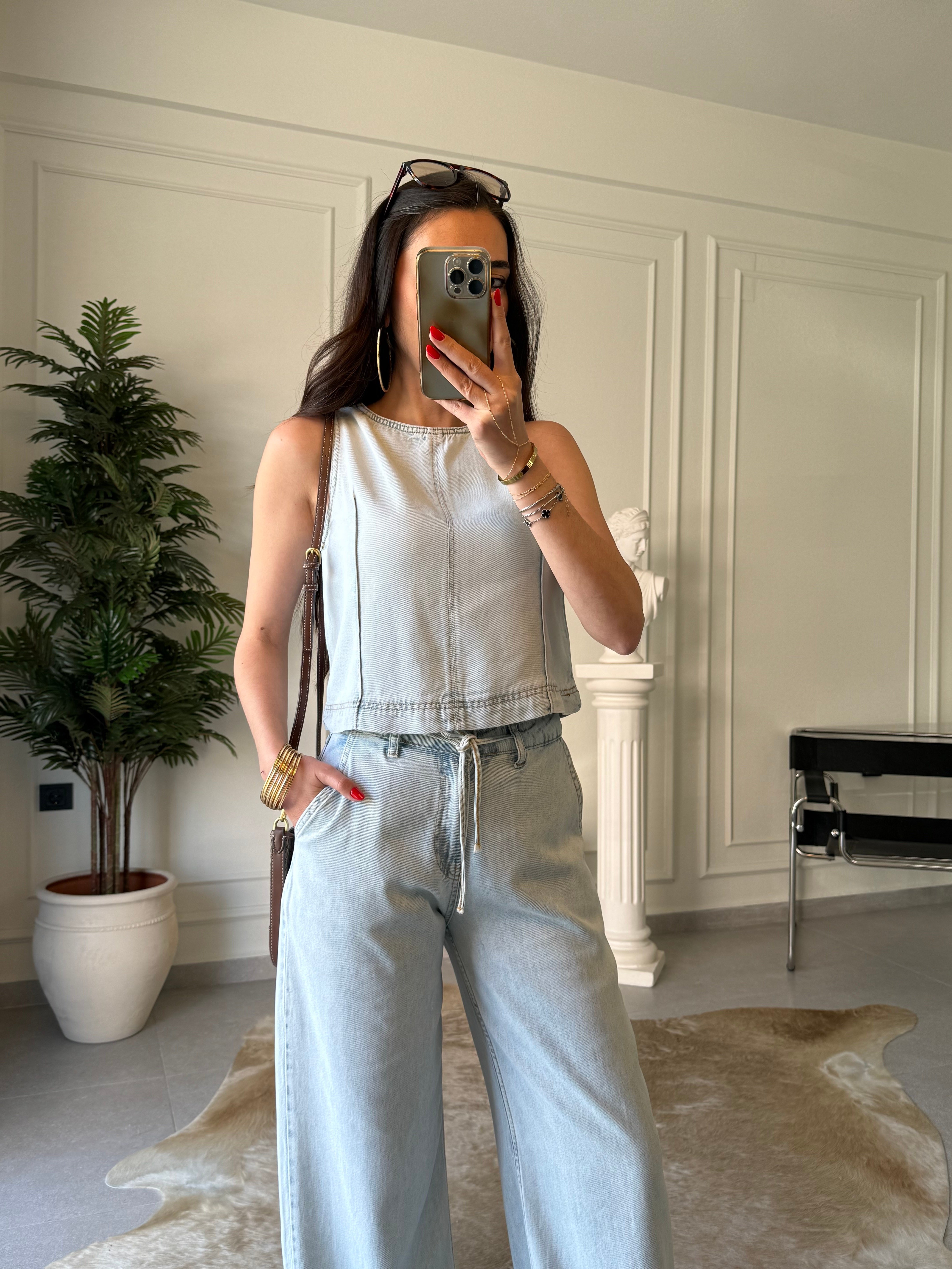 Mavi Tensel Denim Takım