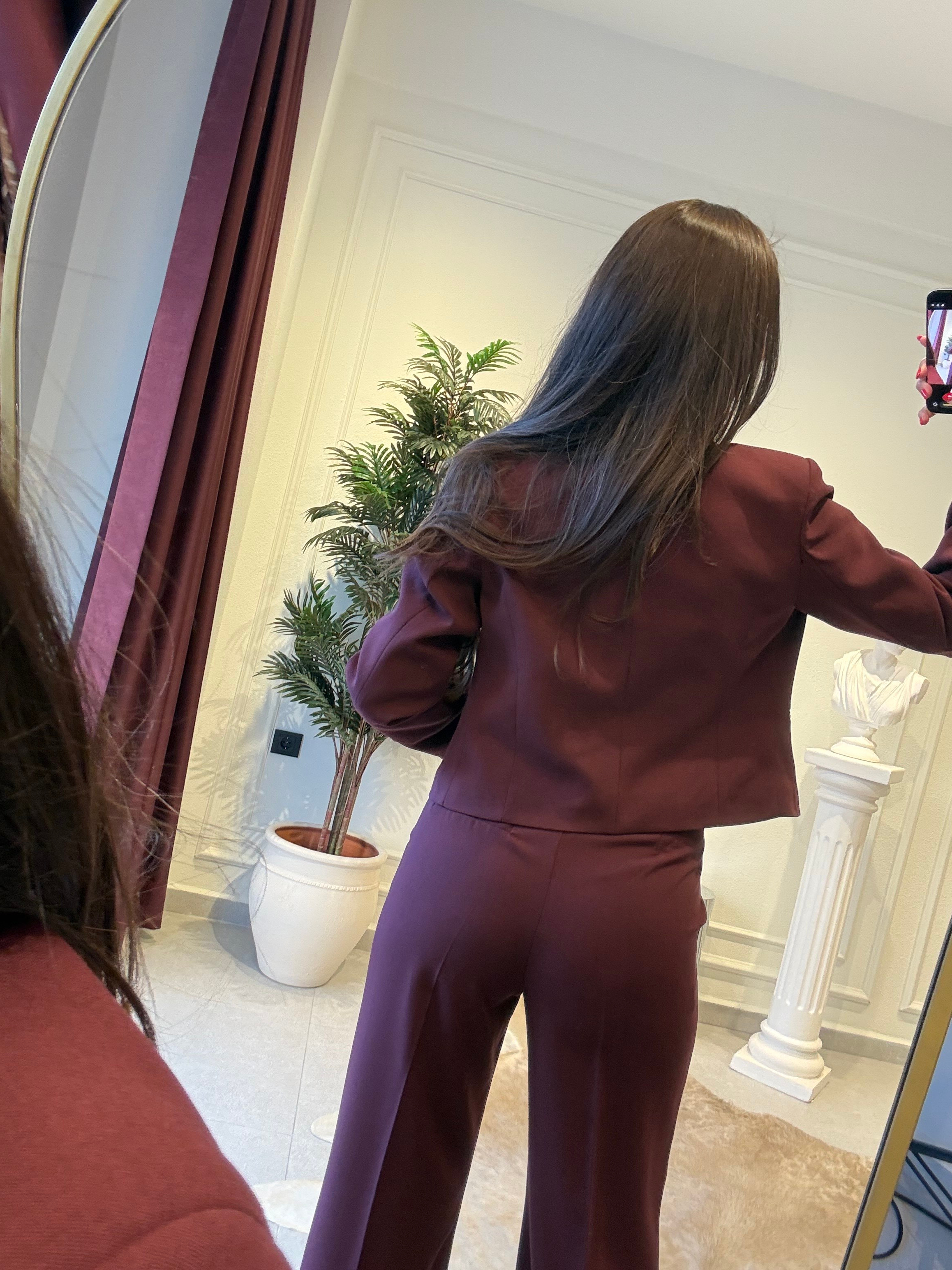 Mürdüm Asimetrik Yaka Blazer Ceket