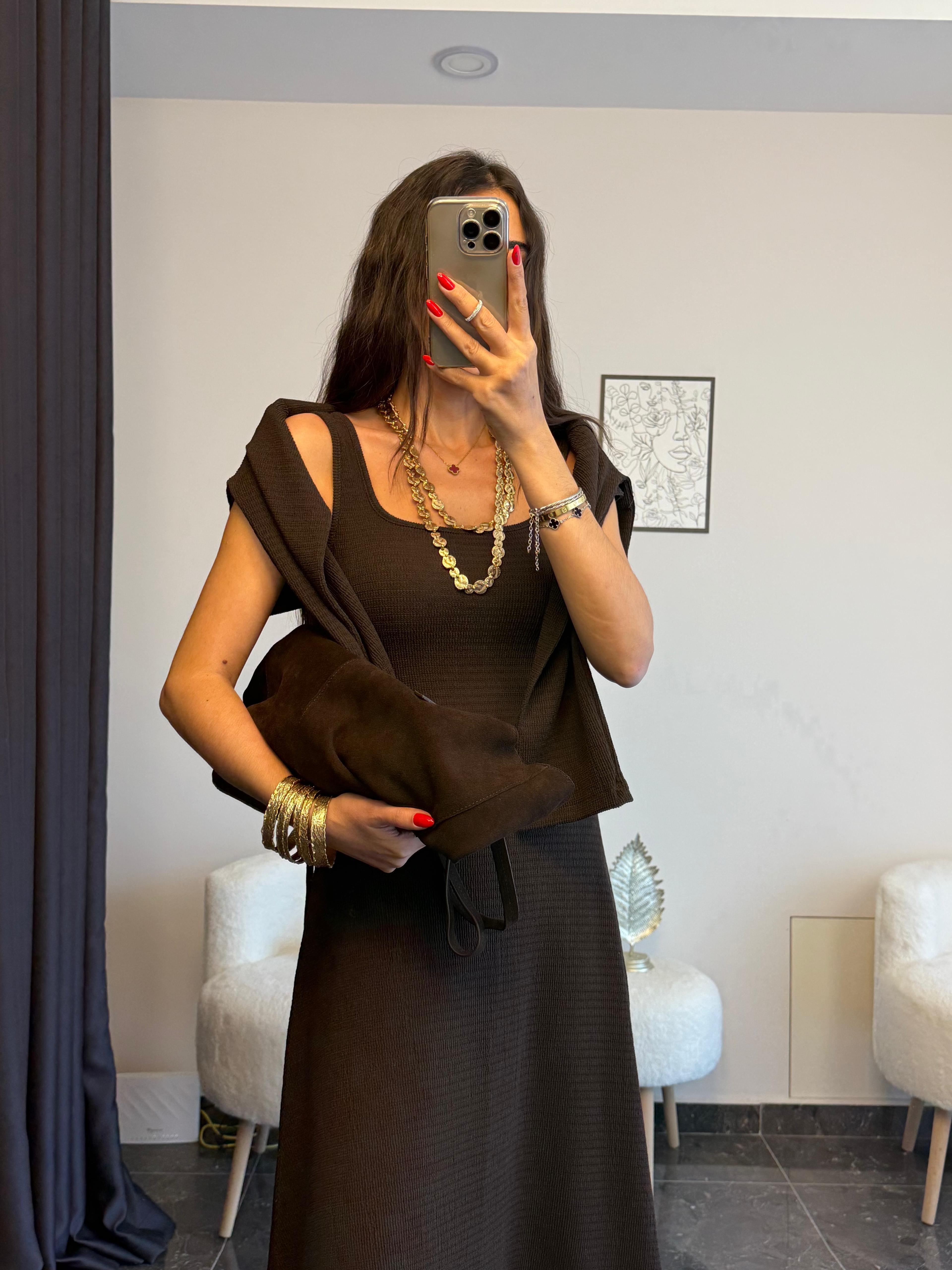 ÖRME ELBİSE &ÖRME BLUZ TAKIM