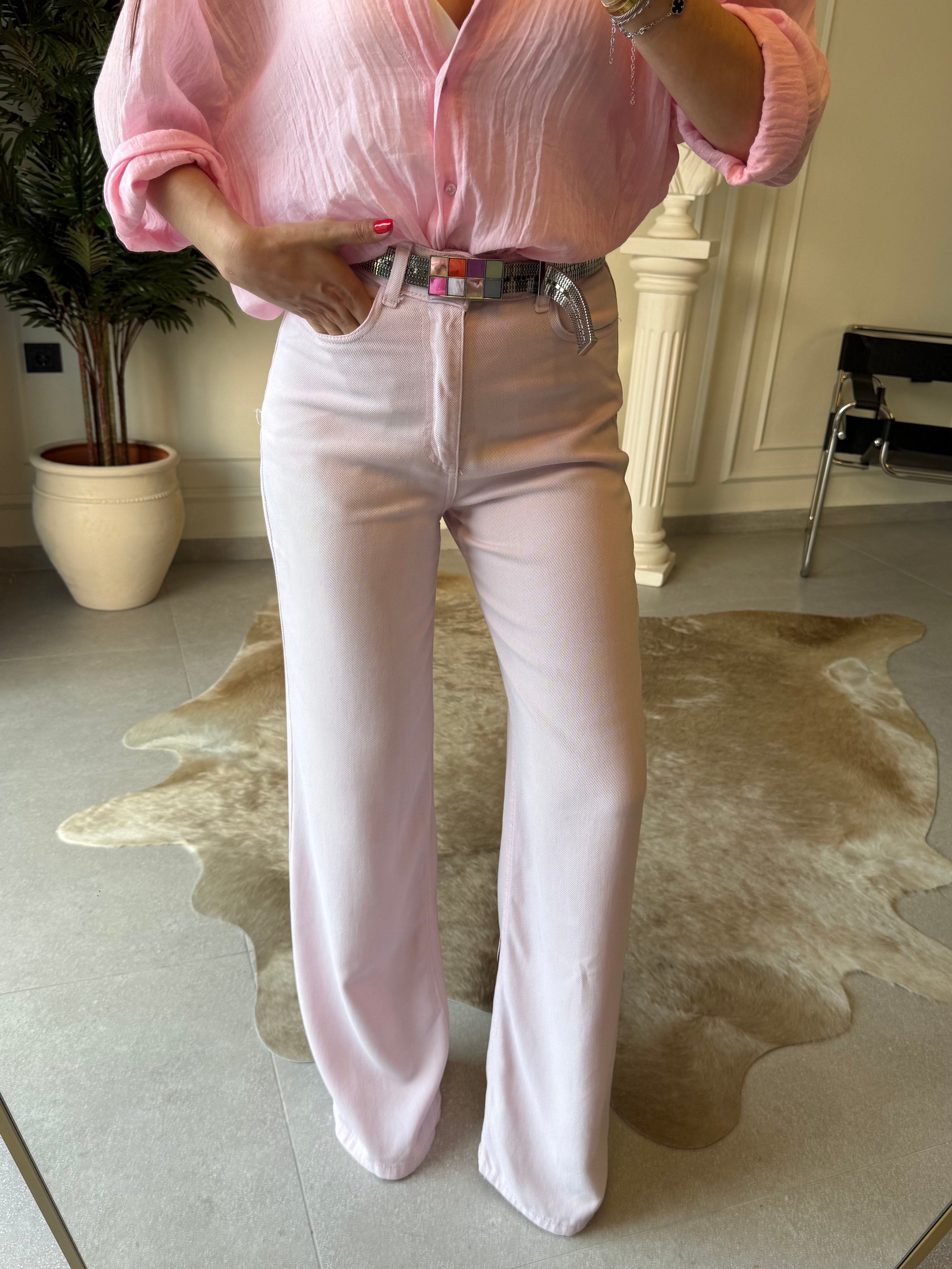 Pembe Straıght Denim Pantolon