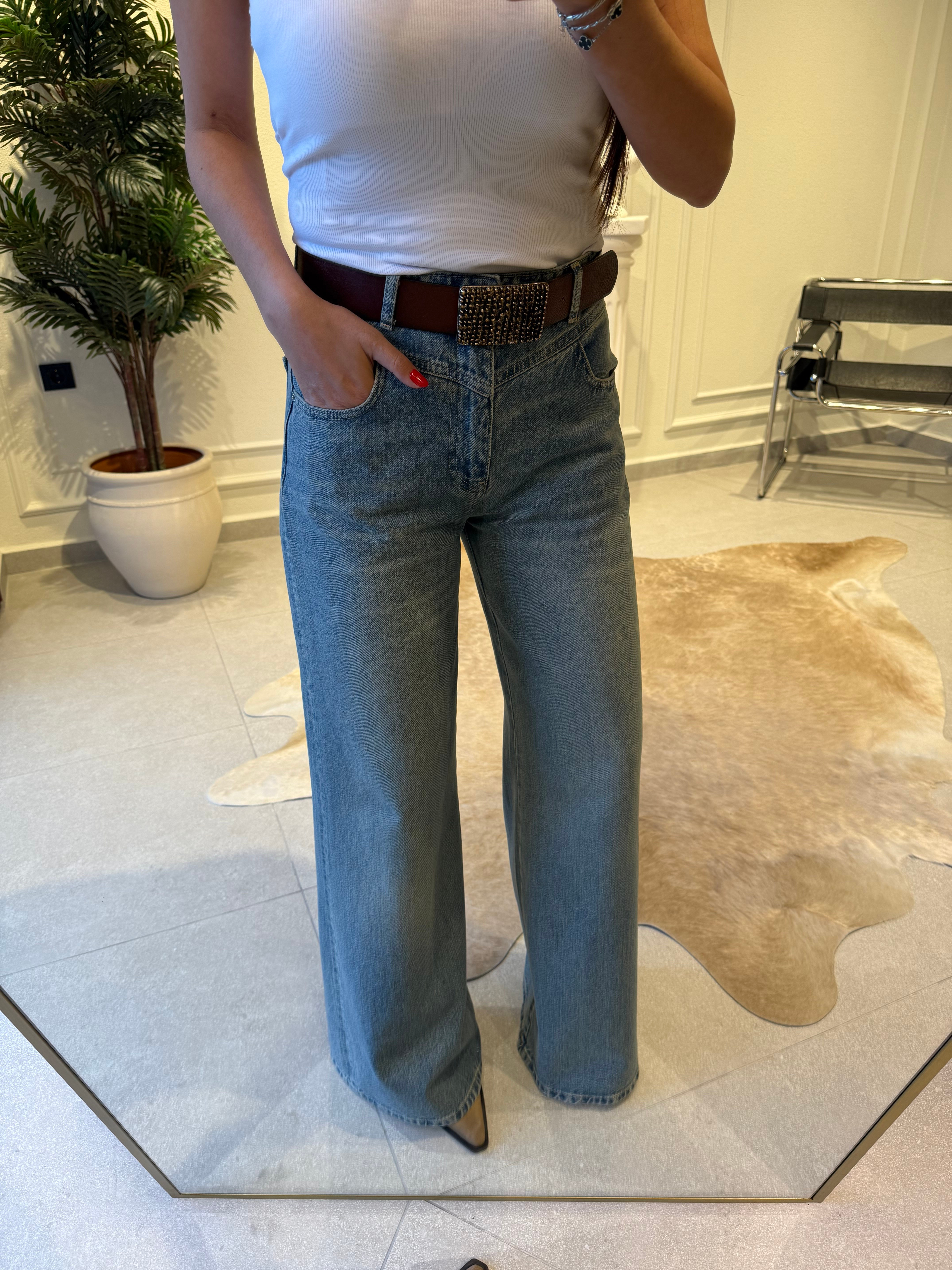 Premium Wide Leg Kesim Jean Pantolon