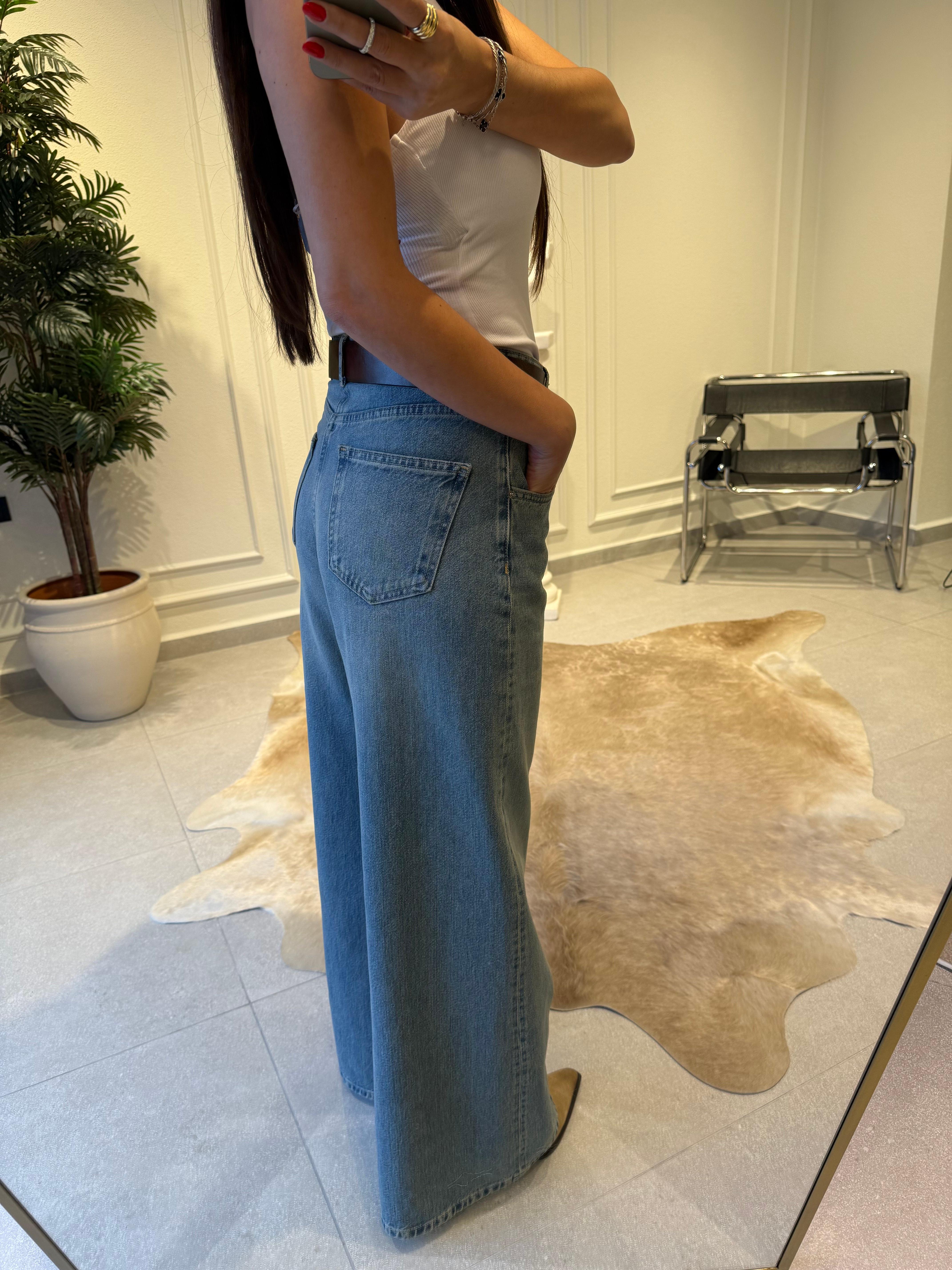 Premium Wide Leg Kesim Jean Pantolon