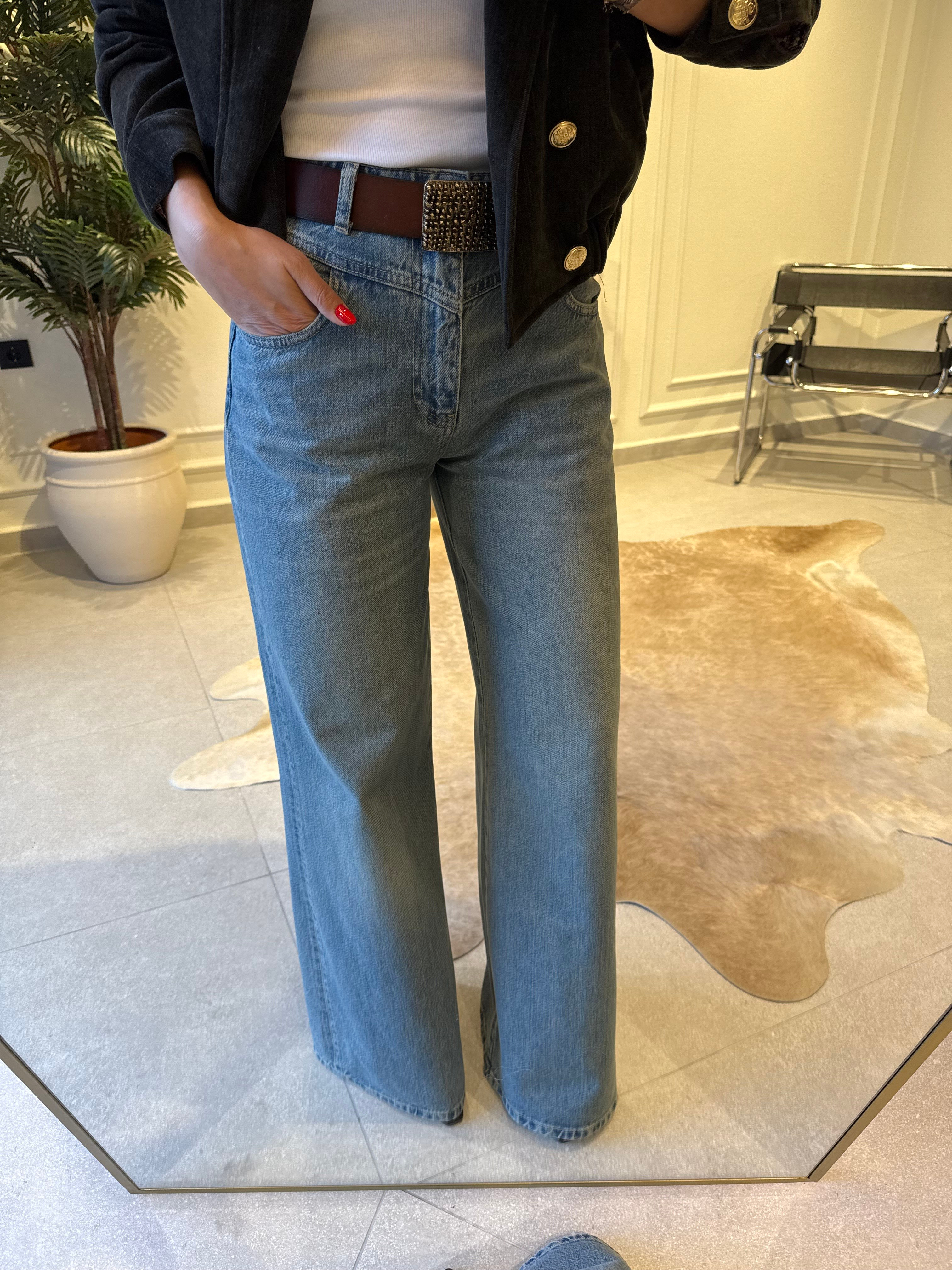 Premium Wide Leg Kesim Jean Pantolon
