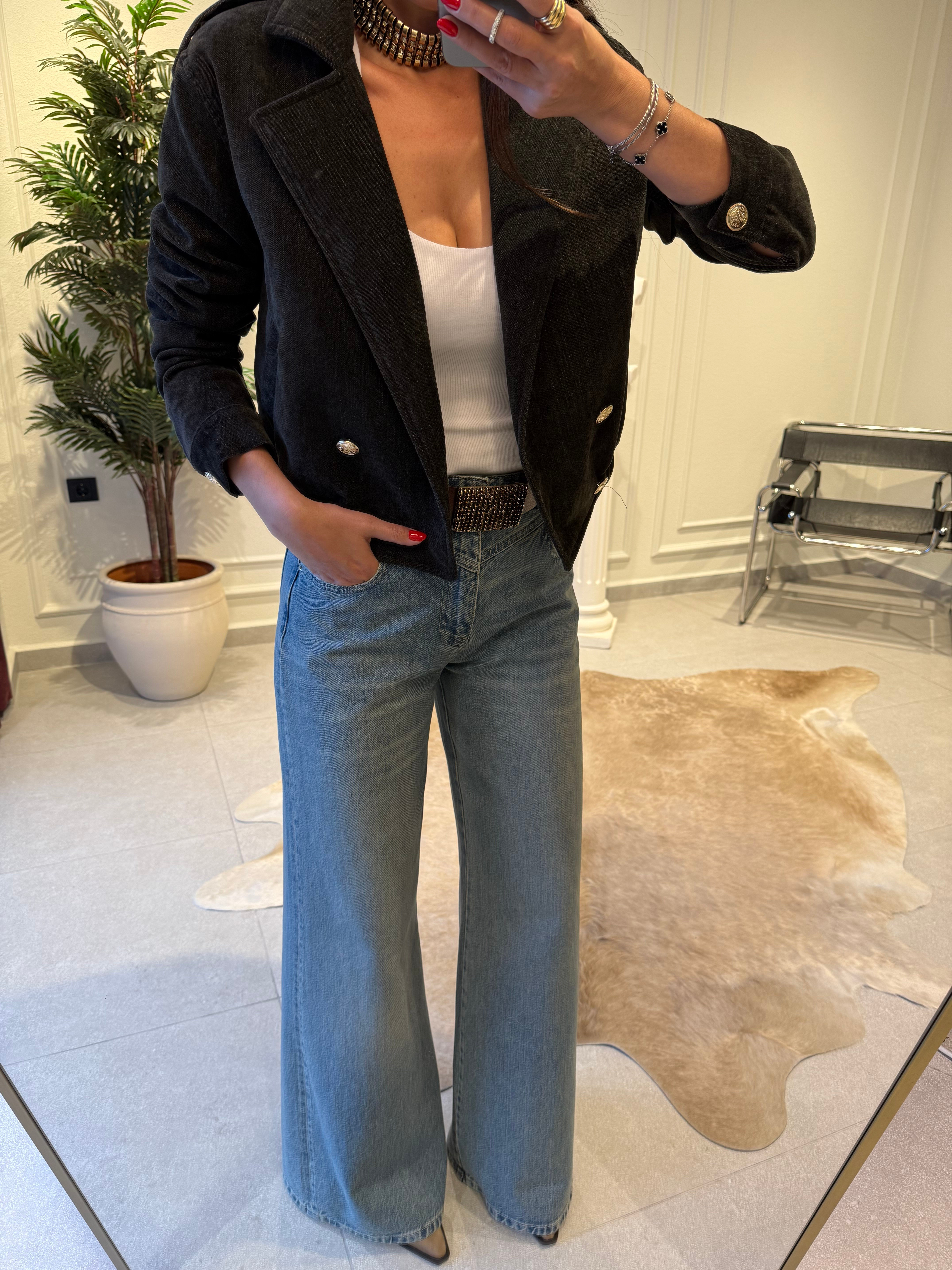 Premium Wide Leg Kesim Jean Pantolon