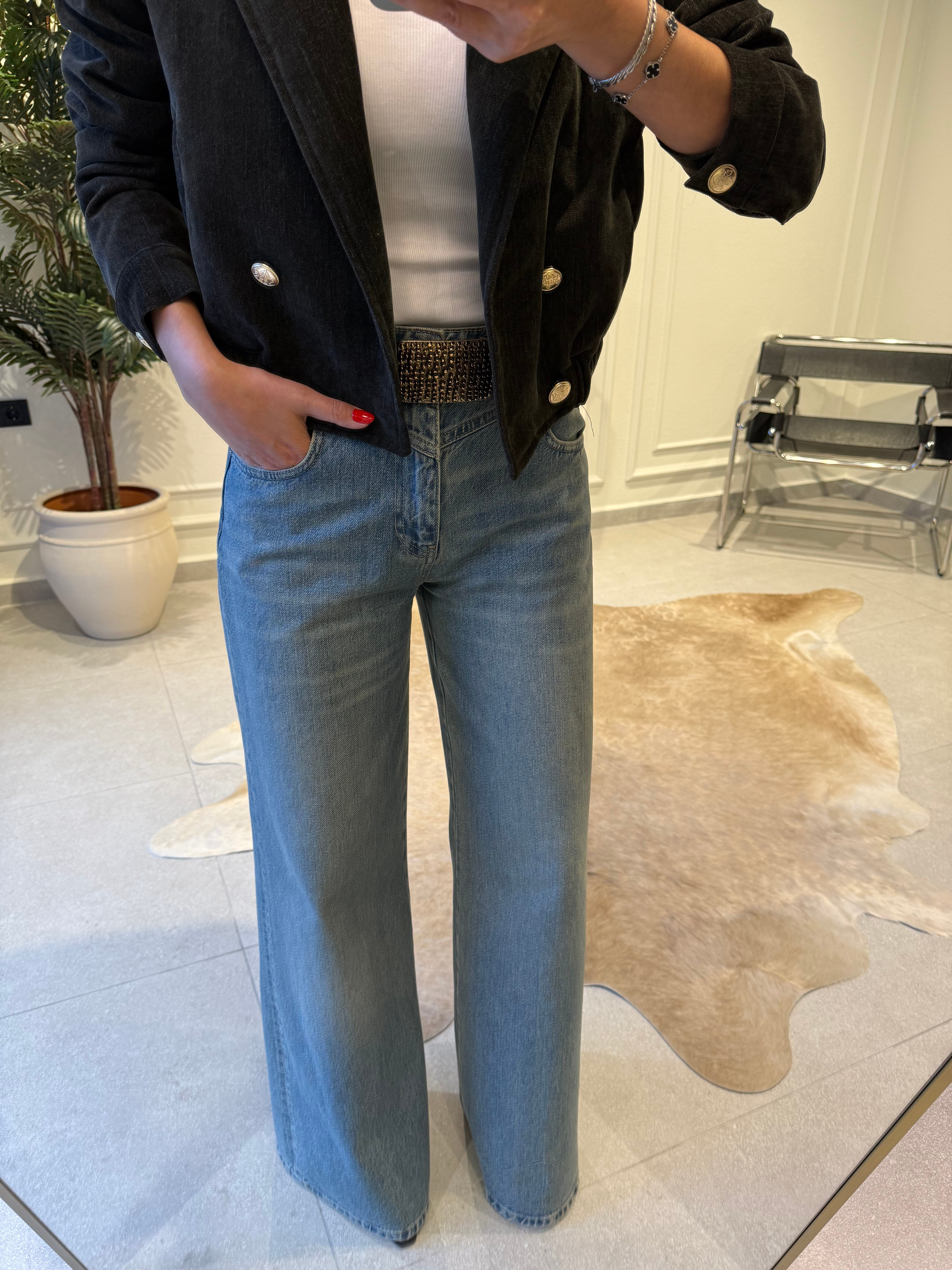 Premium Wide Leg Kesim Jean Pantolon