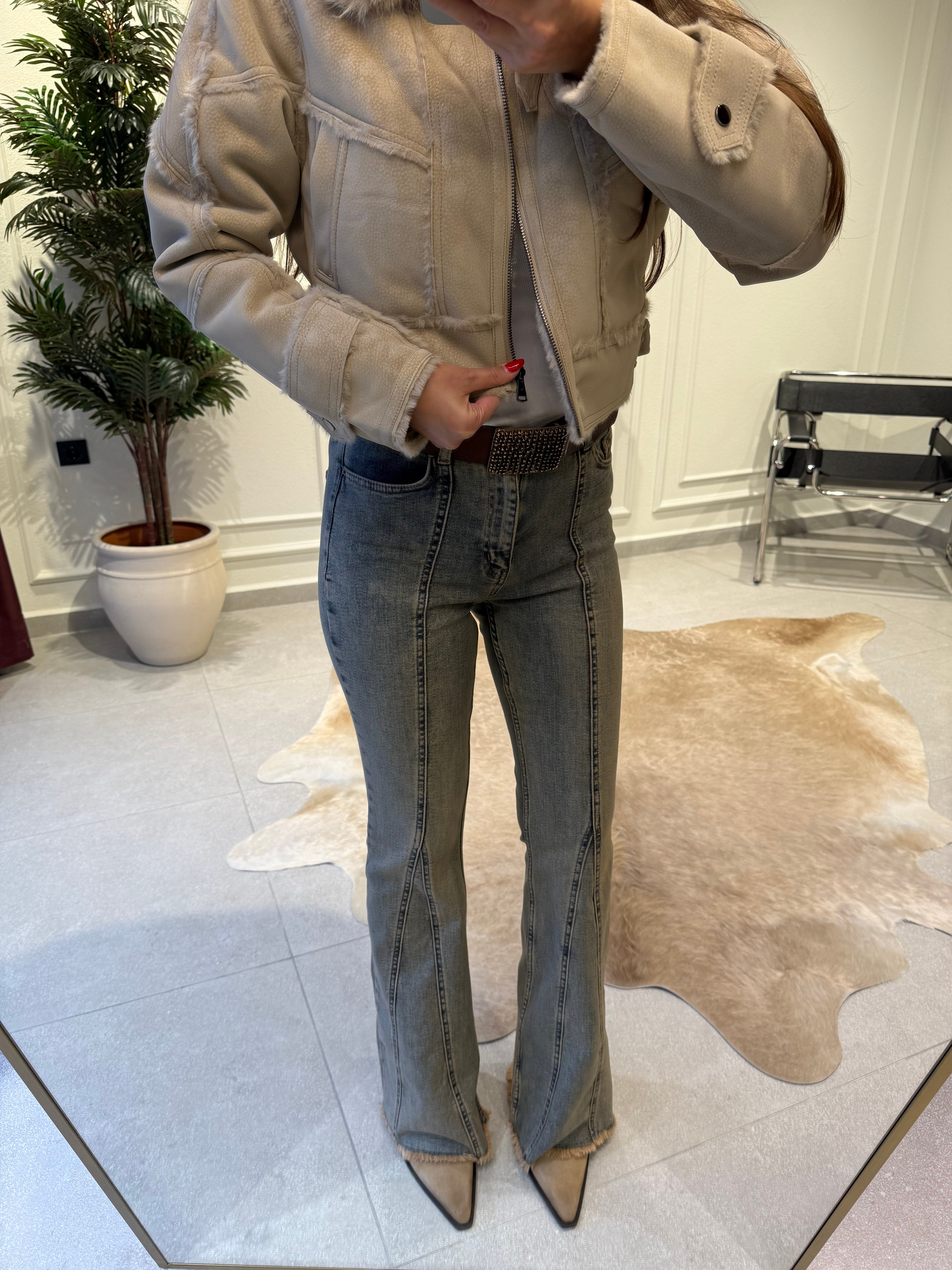 Retro Dikiş Detaylı Püsküllü Paça İspanyol Pantolon
