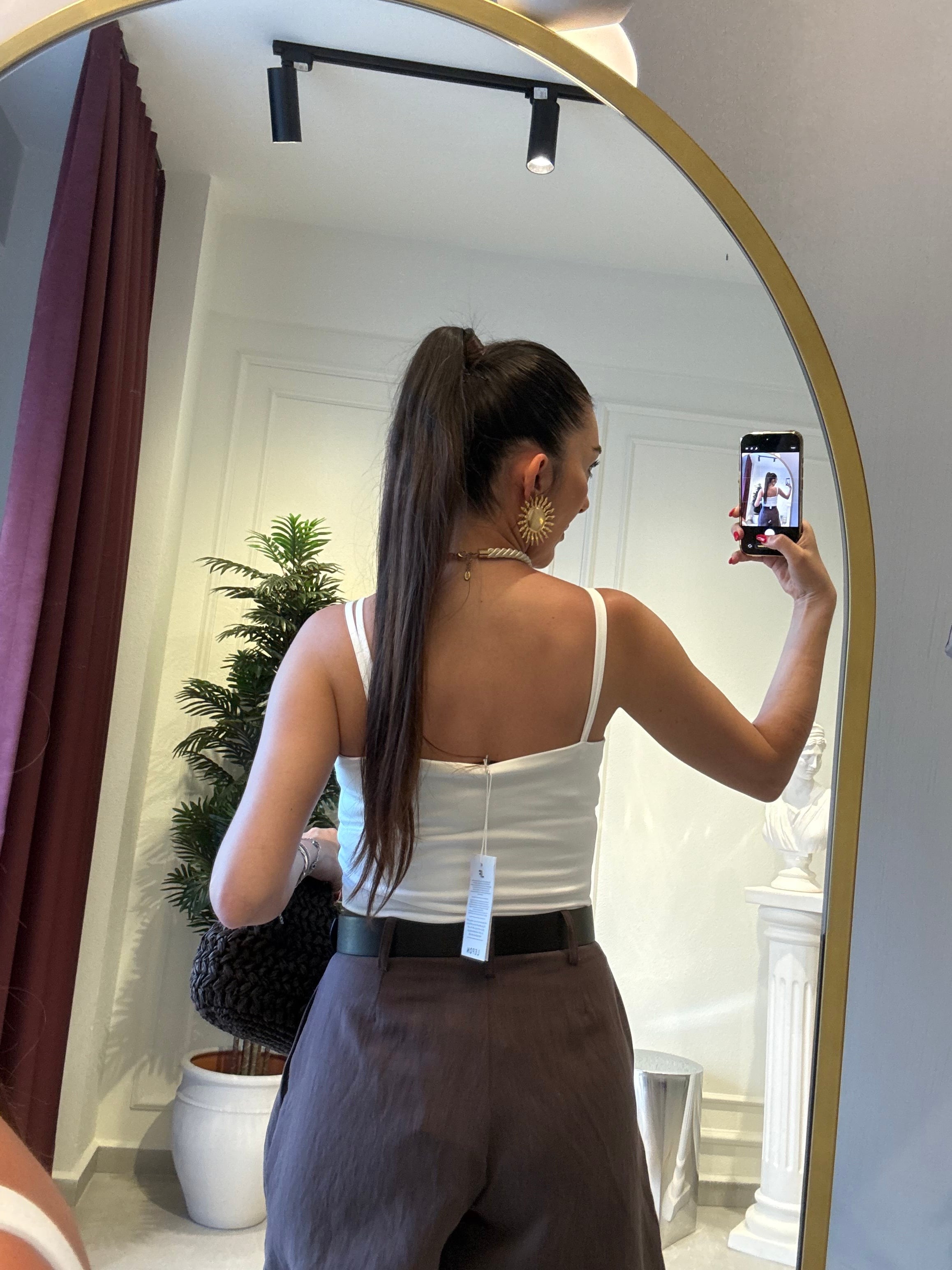 Salyangoz Aksesuarlı Beyaz Bodysuit