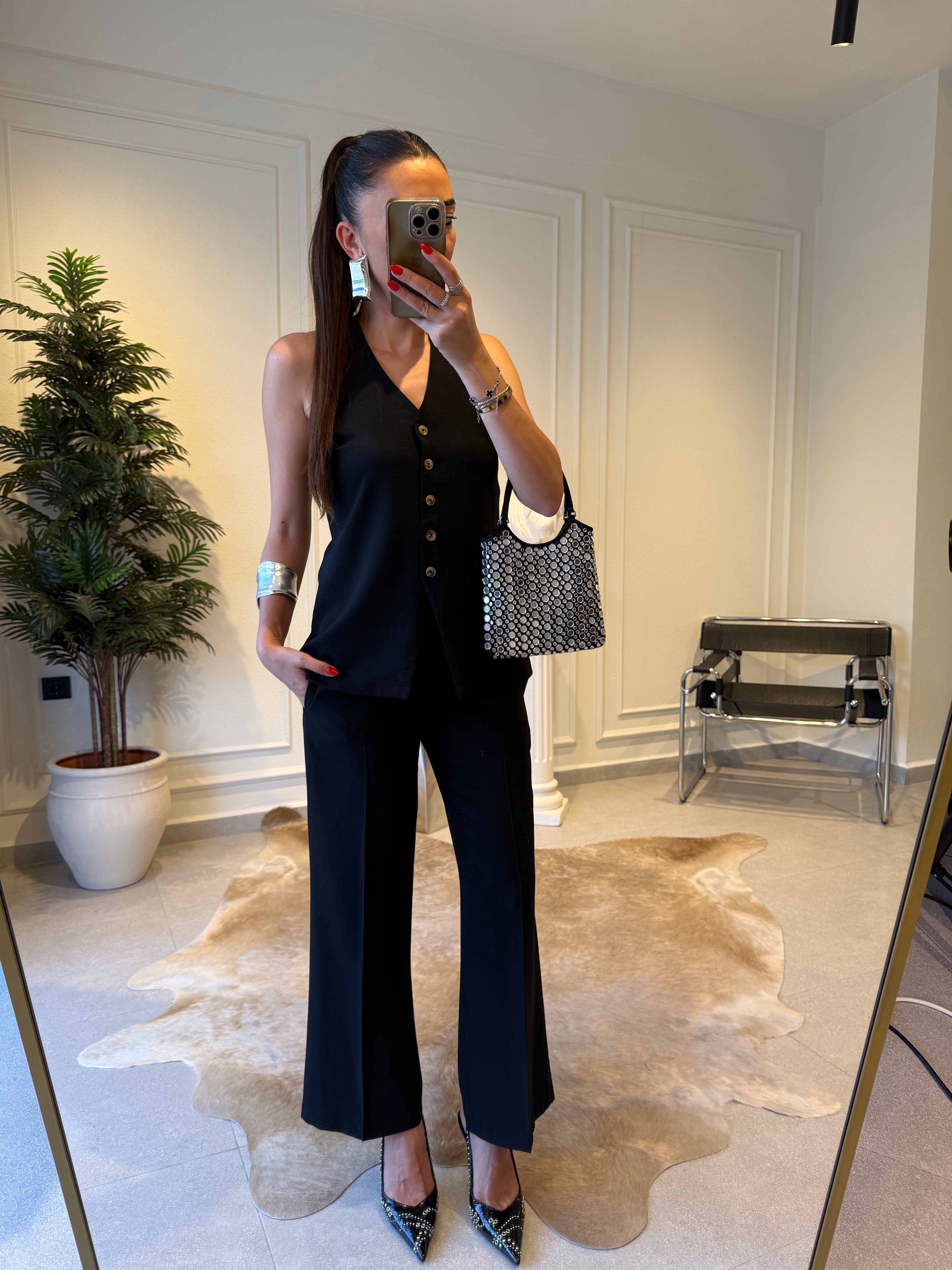 Sigaret Model Siyah Koton Pantolon