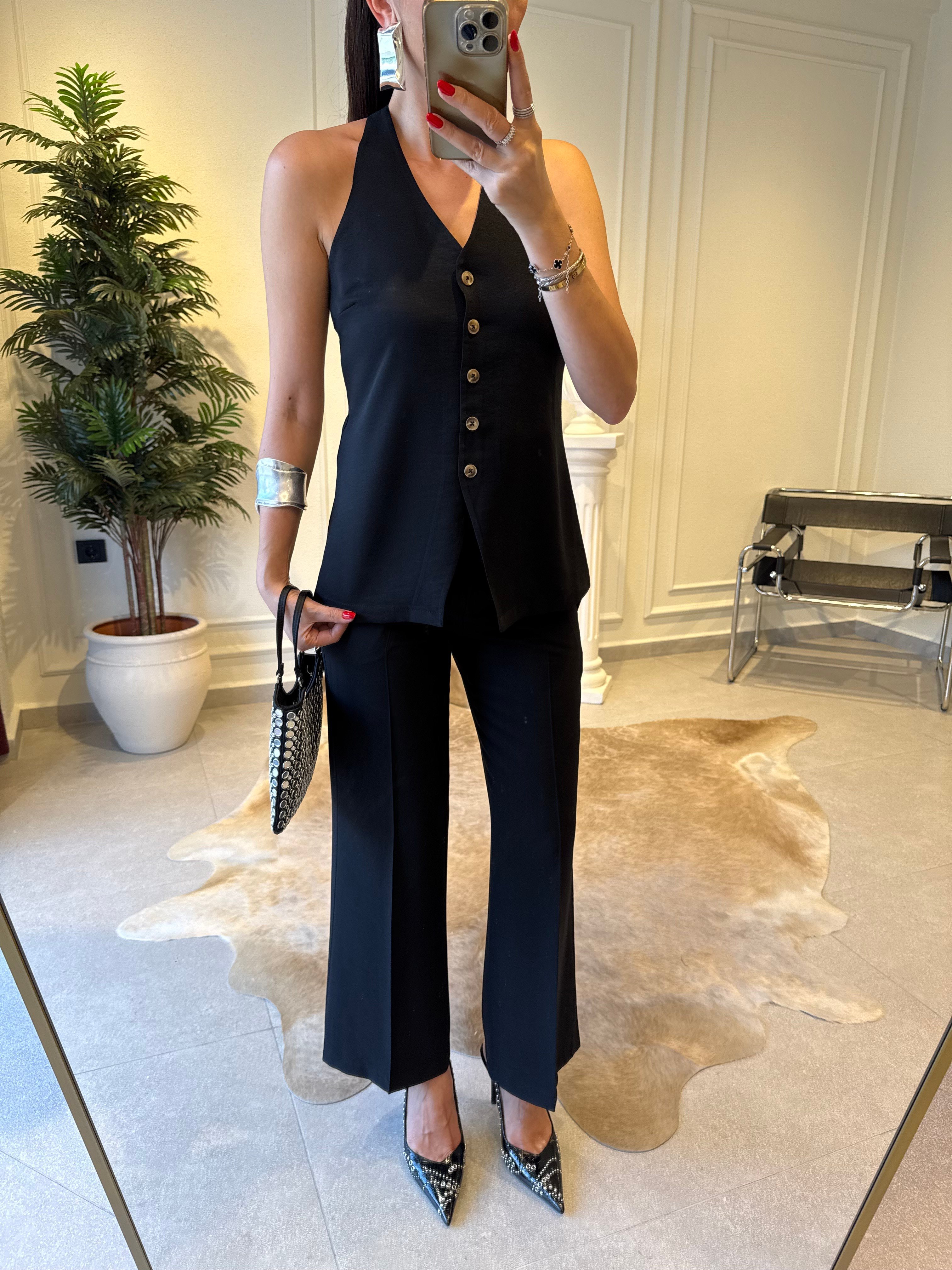 Sigaret Model Siyah Koton Pantolon