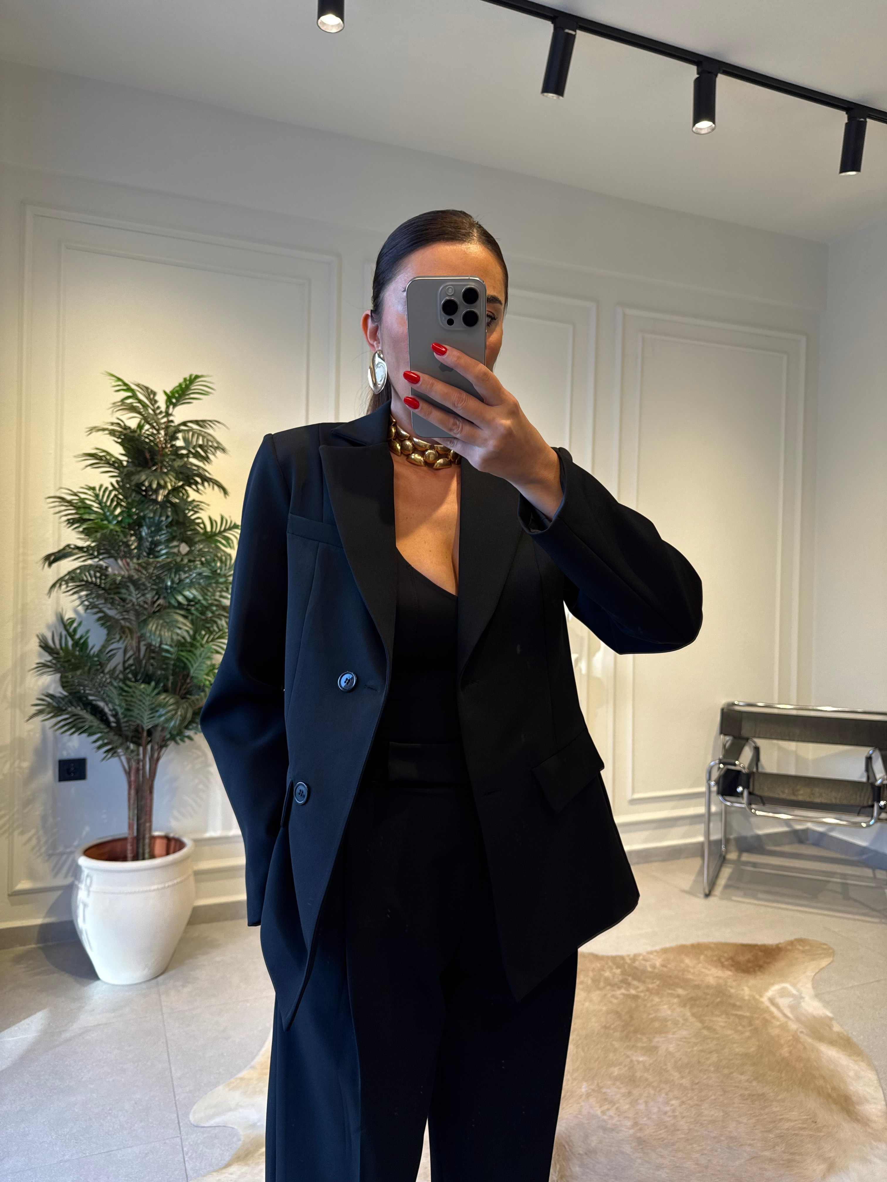 Siyah Çift Düğme Ceket 