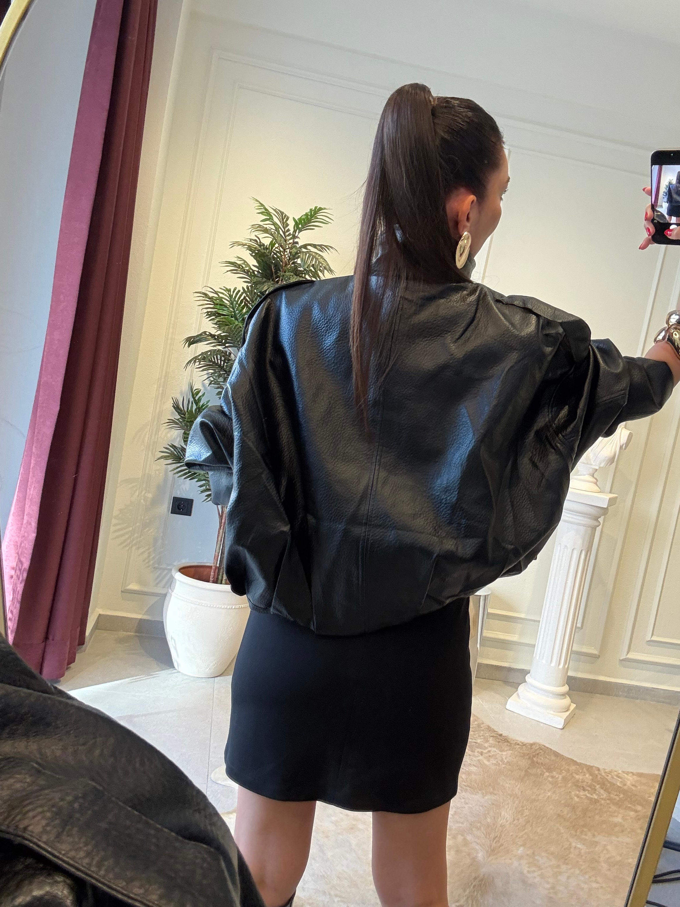 Siyah İthal Premium Kalite Bomber Deri Ceket