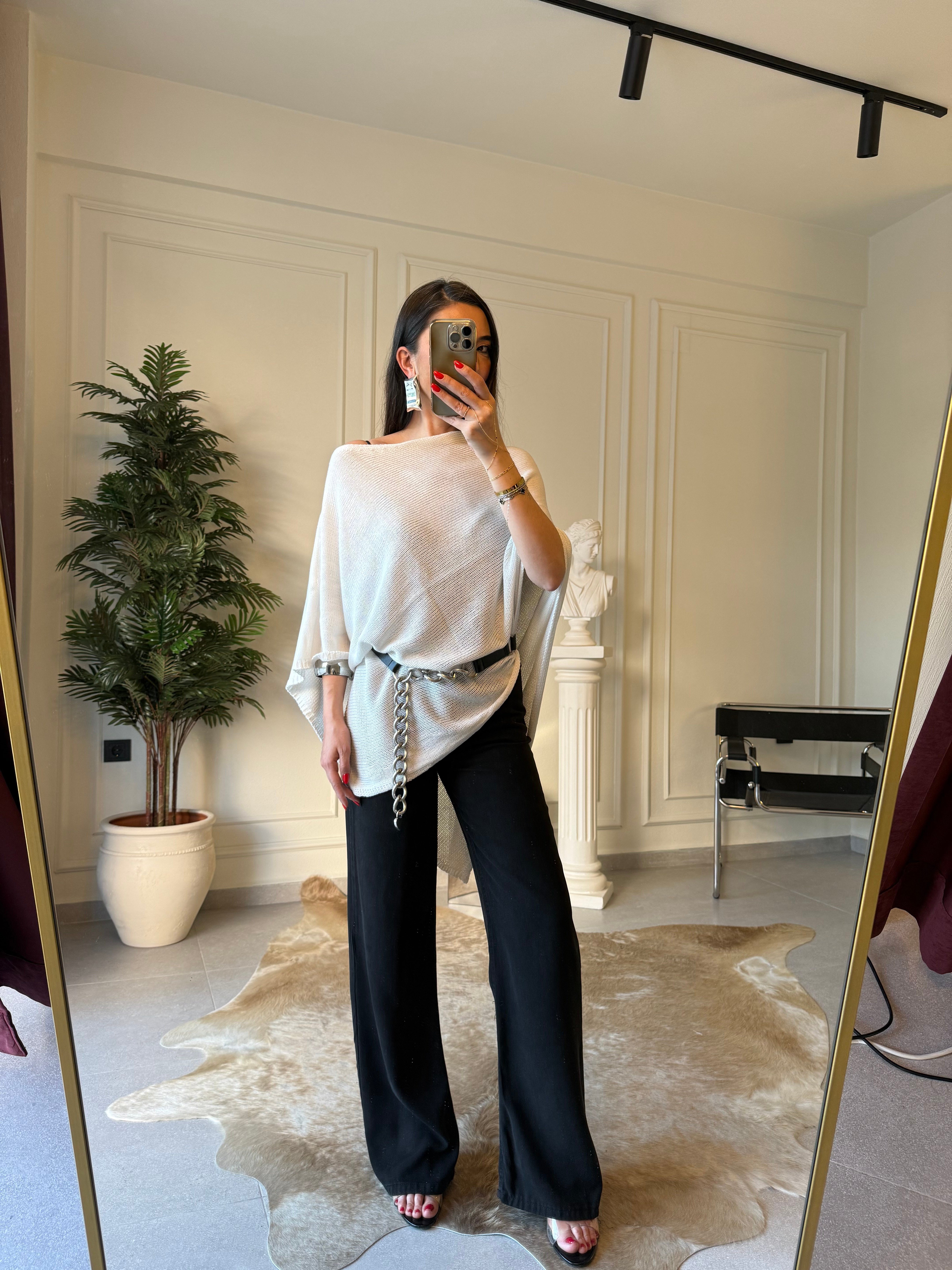 Siyah Straight Denim Pantolon 